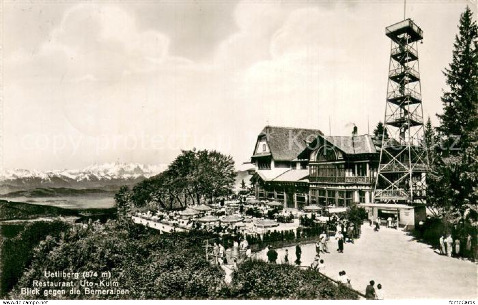 13756728 Uetliberg ZH Restaurant Uto-Kulm Aussichtsturm Und Berner Alpen Uetlibe - Andere & Zonder Classificatie