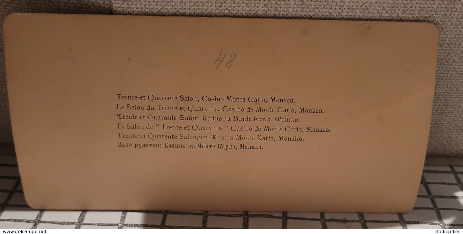 Underwood Stéréo. Monte Carlo, Monaco. Le Salon Trente Et Quarante. Casino De Monte Carlo - Visionneuses Stéréoscopiques