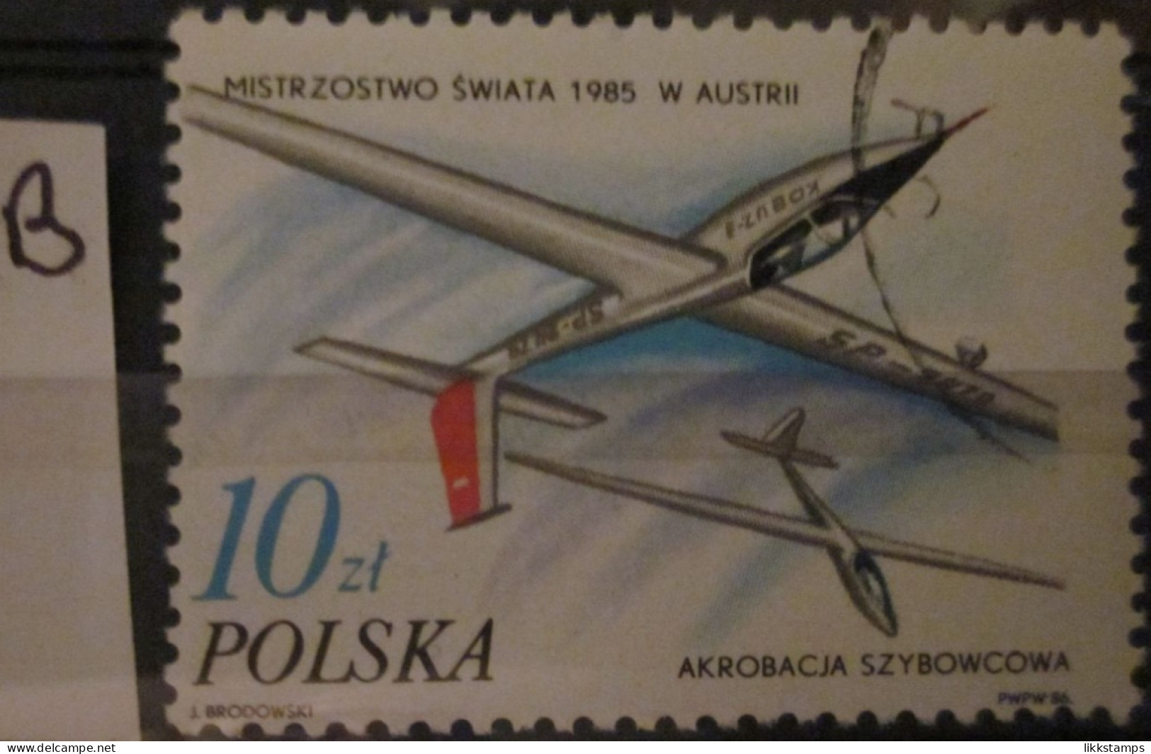 POLAND ~ 1986 ~ S.G. NUMBERS S.G. 3056. ~ 'LOT B' ~ GLIDERS ~ VFU #03534 - Usati