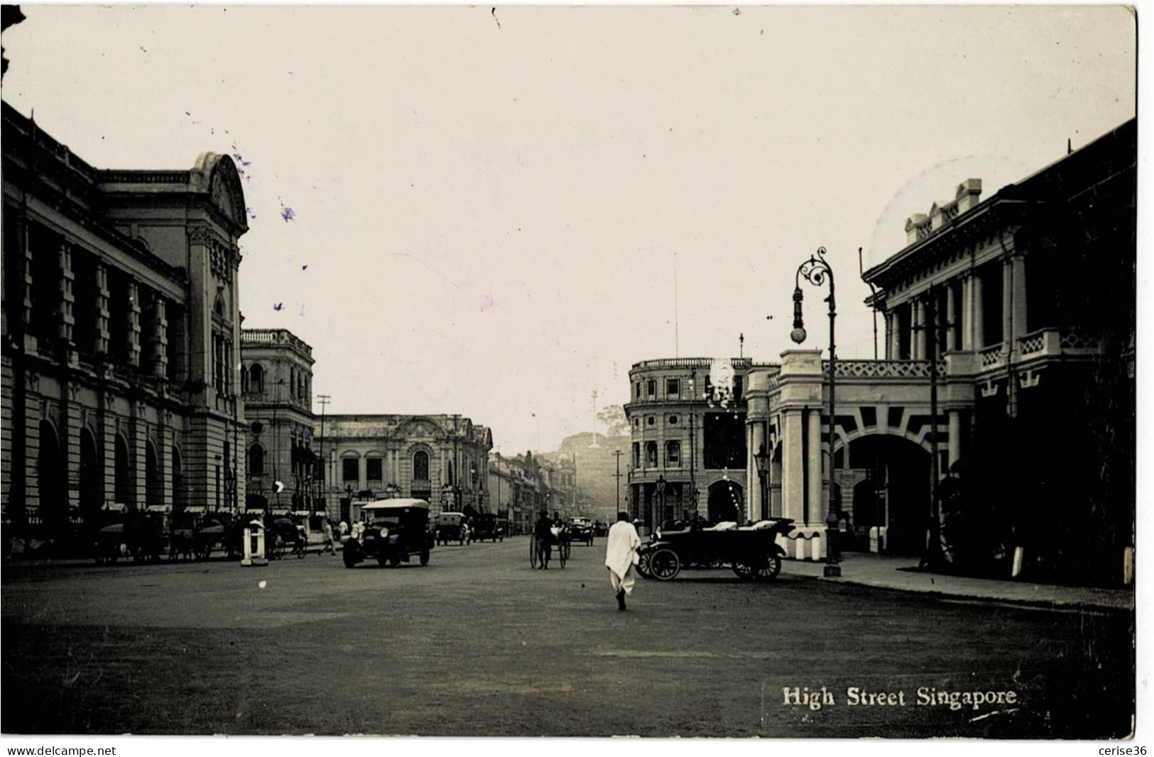 Photo Carte De Singapore High Street Circulée En 1923 - Singapore