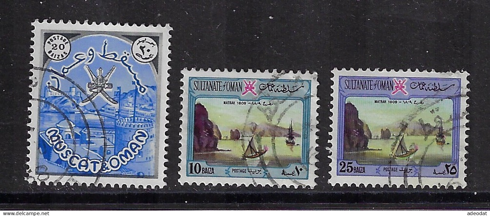 0MAN 1966,1972  SCOTT #98,140,142   USED - Oman