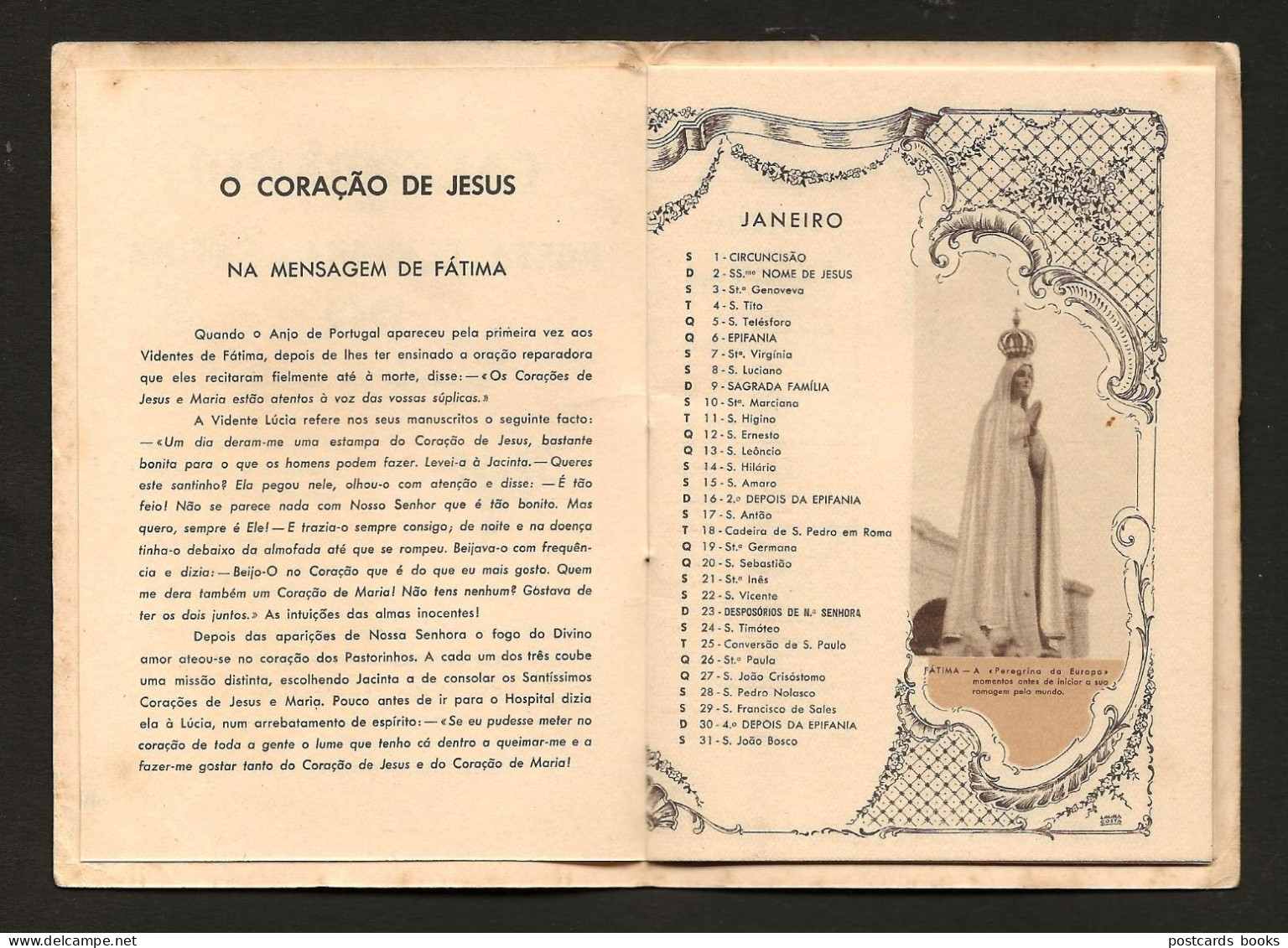 1949 Livrinho CALENDARIO Nossa Senhora De FATIMA. Booklet 16 Pages Calendar Our Lady Imprimatur LEIRIA 1948 Portugal - Small : 1941-60