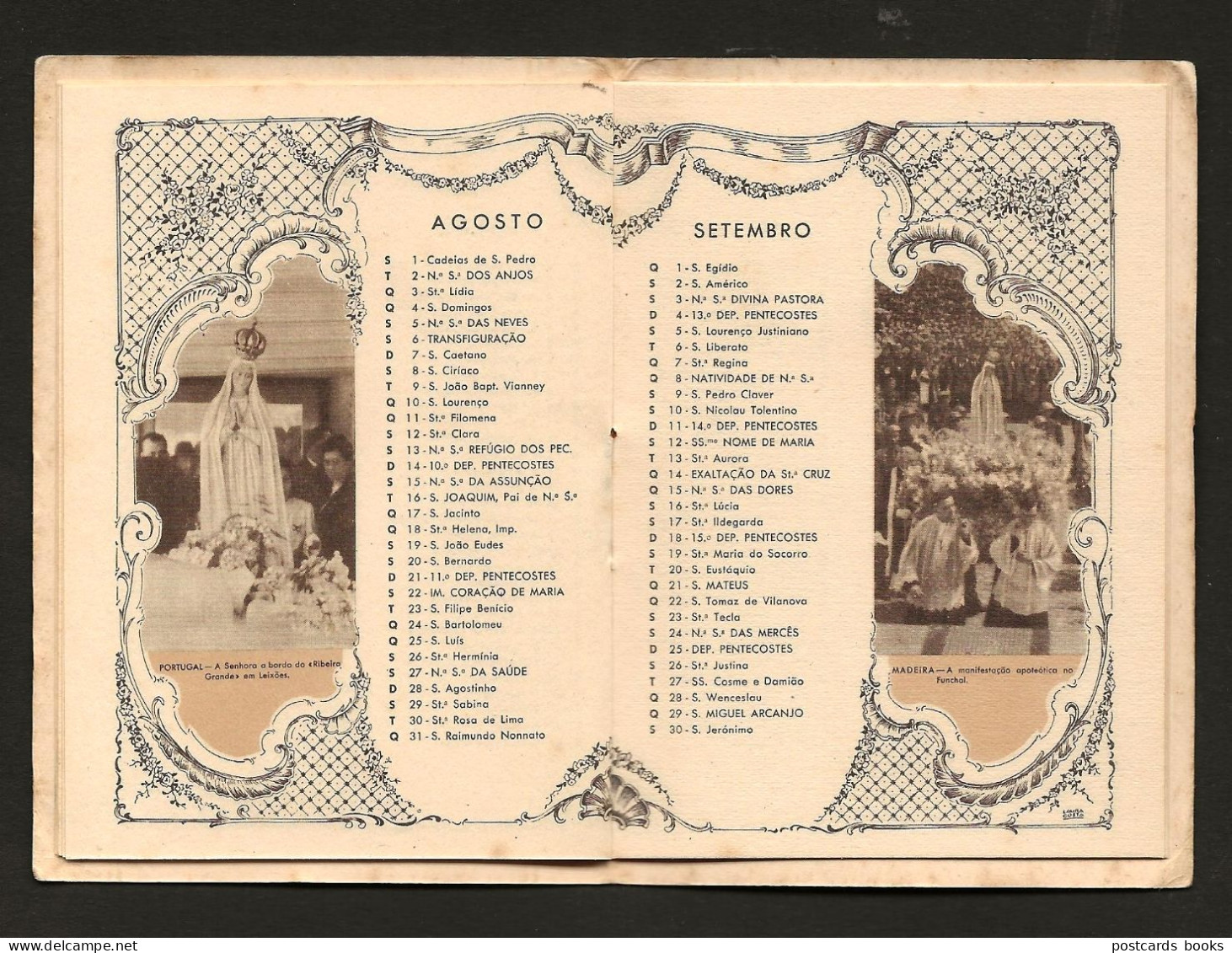 1949 Livrinho CALENDARIO Nossa Senhora De FATIMA. Booklet 16 Pages Calendar Our Lady Imprimatur LEIRIA 1948 Portugal - Small : 1941-60