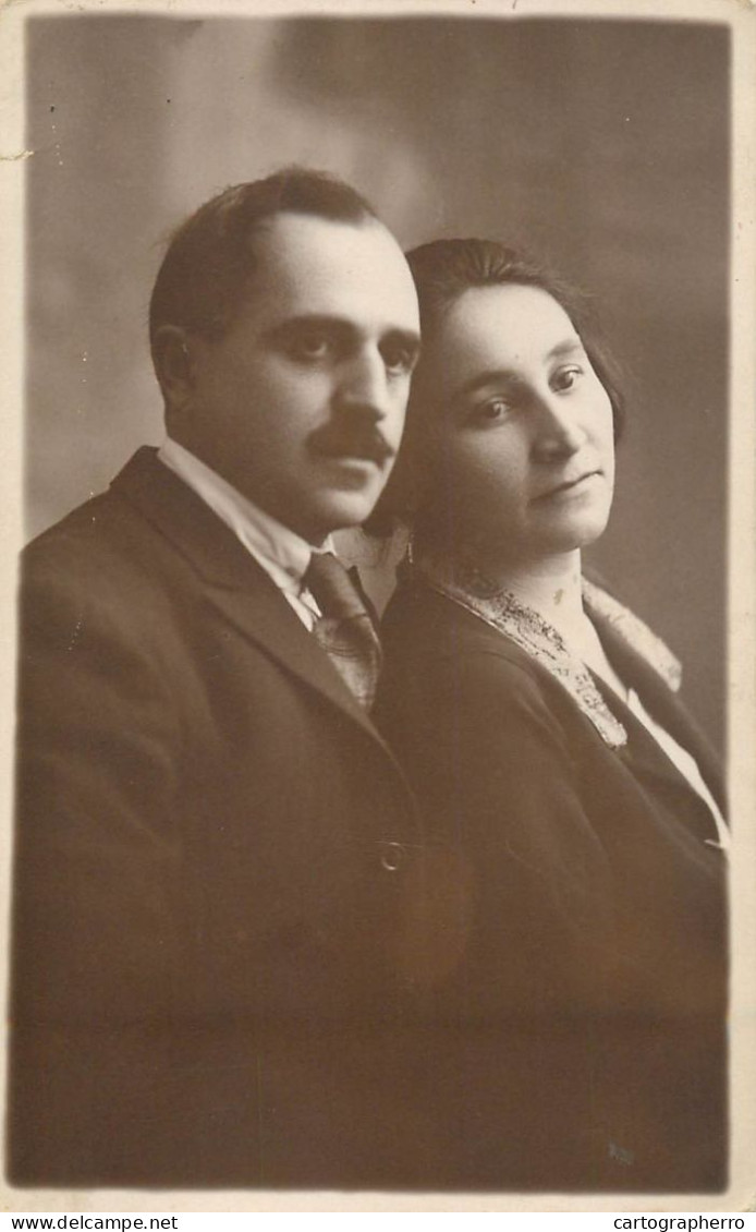 Annonymous Persons Souvenir Photo Social History Portraits & Scenes Elegant Couple Moustache - Photographie