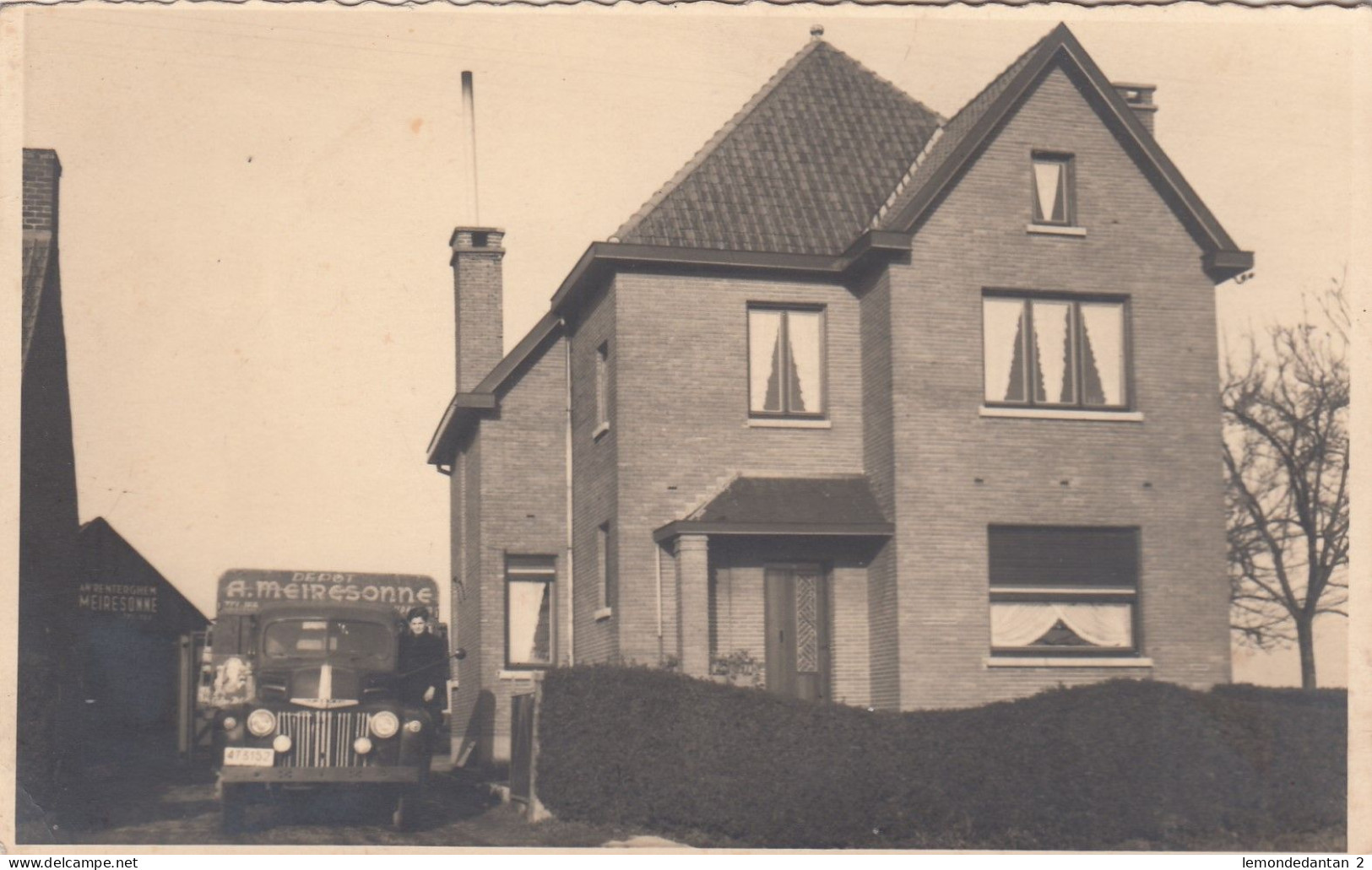 Fotokaart - Camion En Depot Brouwerij A. Meiresonne - Van Renterghem - Bellem ?  Landegem ? Gent? - Other & Unclassified