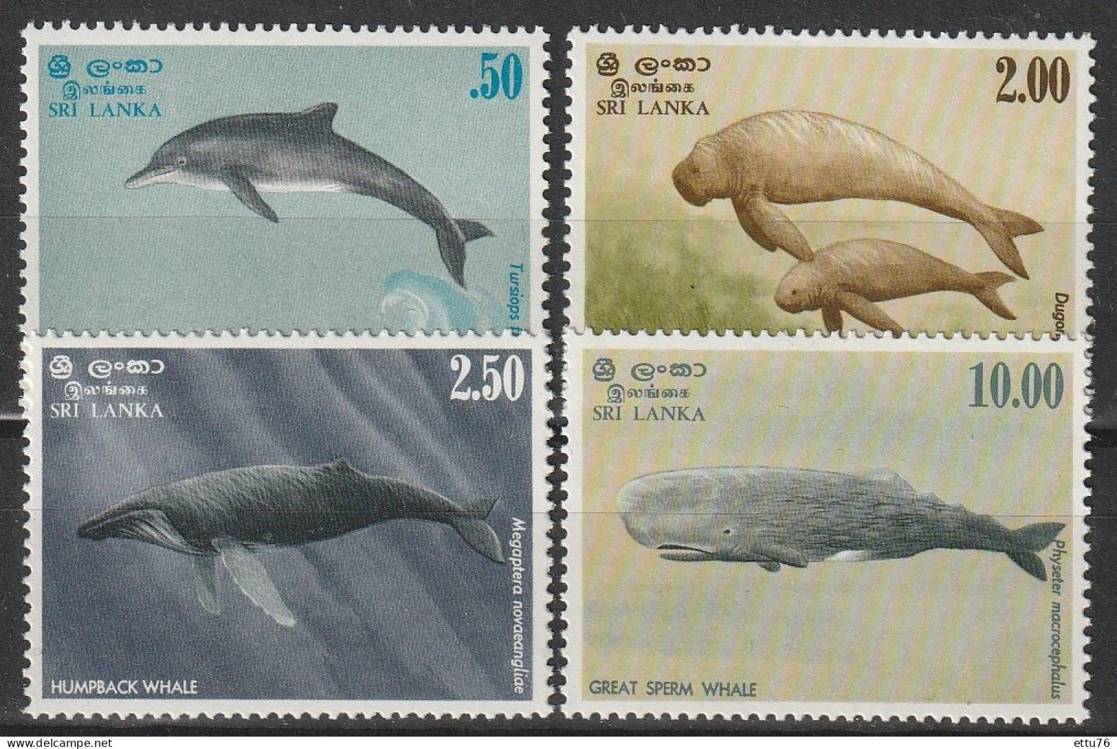 Sri Lanka  1983  Marine Mammals,Whales,Dolphins  Set  MNH - Autres & Non Classés