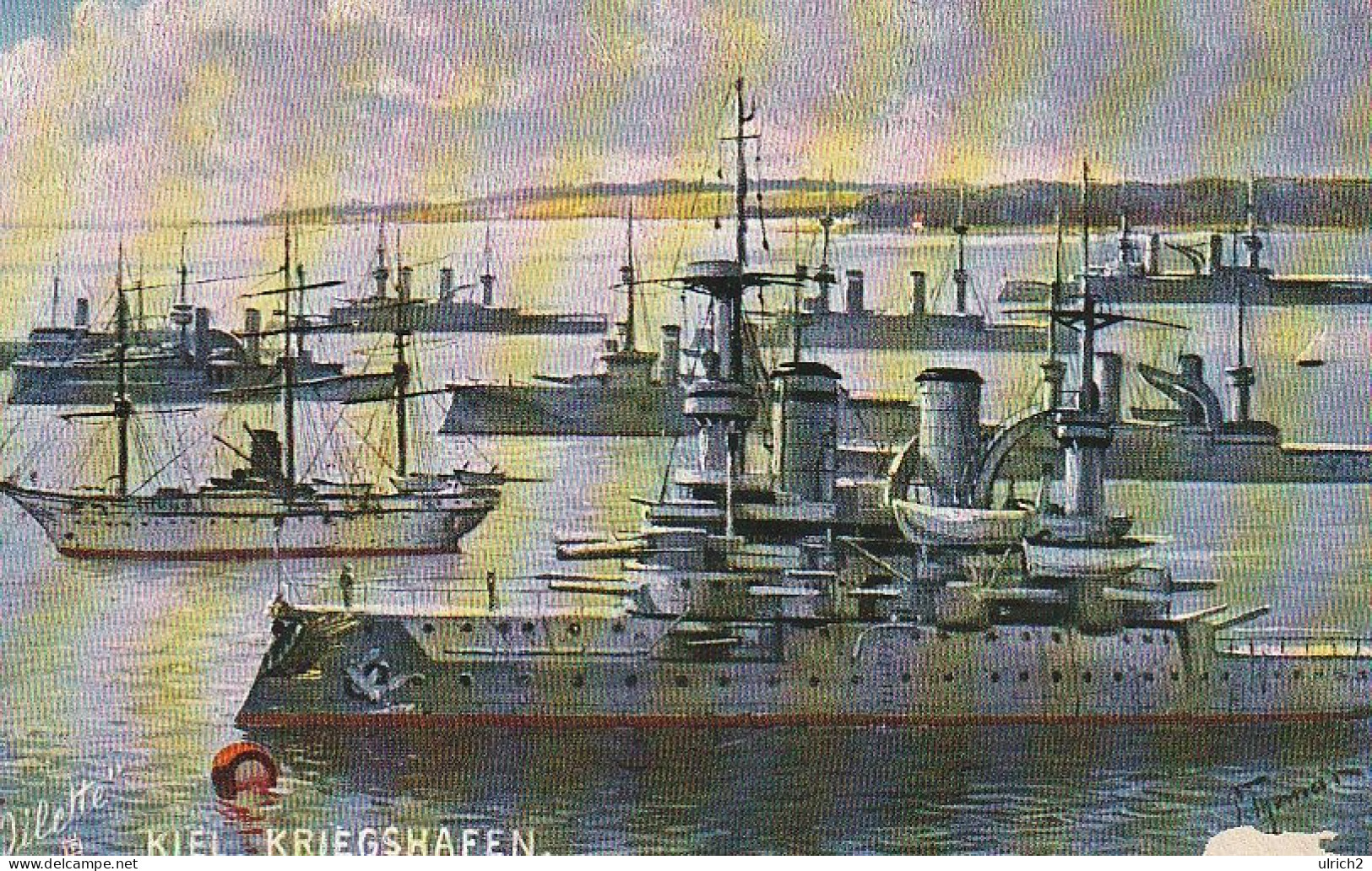 AK Kiel  - Kriegshafen - Kriegsmarine Kriegsschiffe - Tuck`s - Ca. 1910 (68934) - Kiel