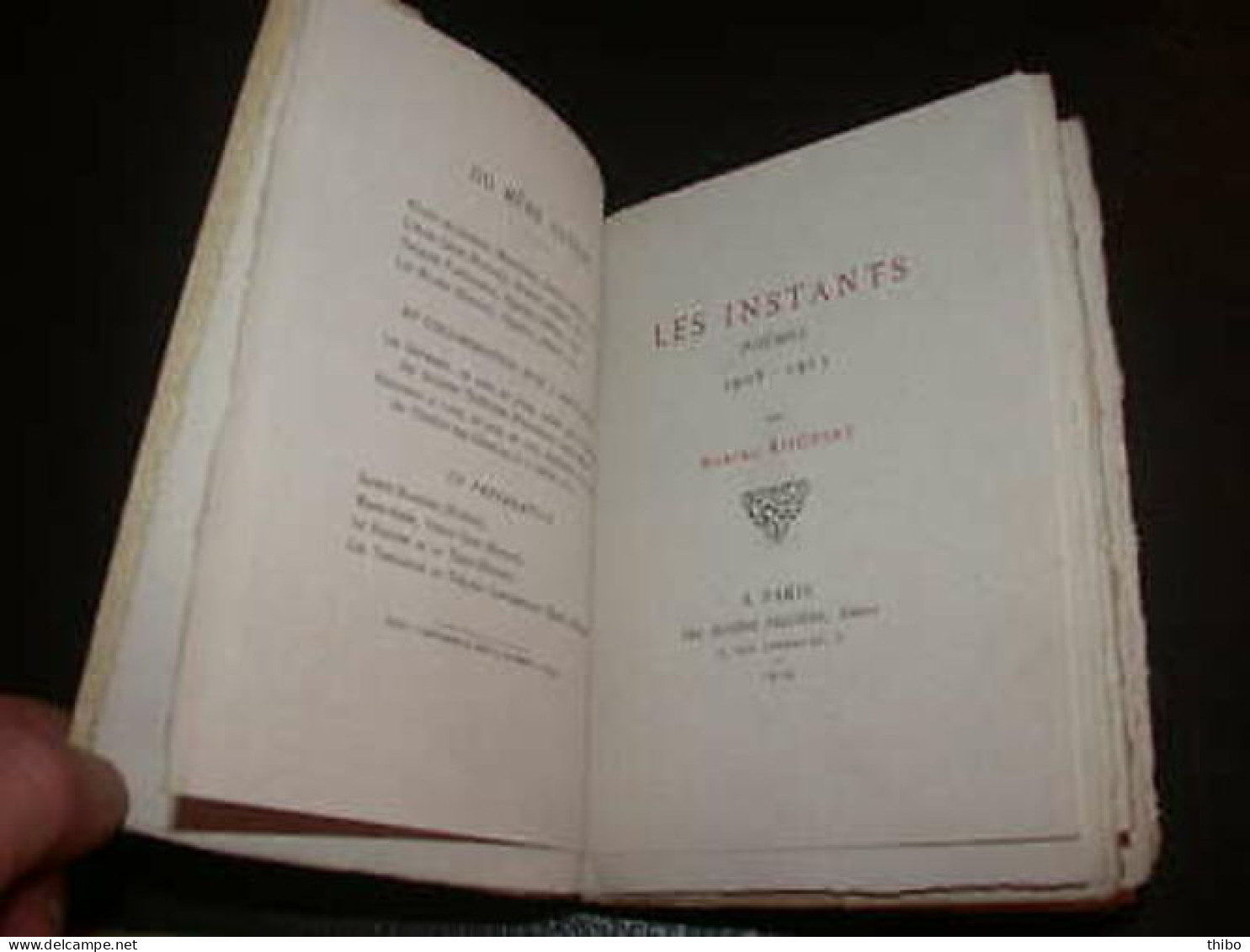 Les Instants. Poèmes 1908-1913 - Autres & Non Classés