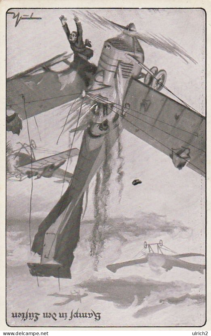 AK Kampf In Den Lüften - Luftkampf Flugzeuge Patriotika - Luftflotten-Verein - Ca. 1915 (68935) - Oorlog 1914-18