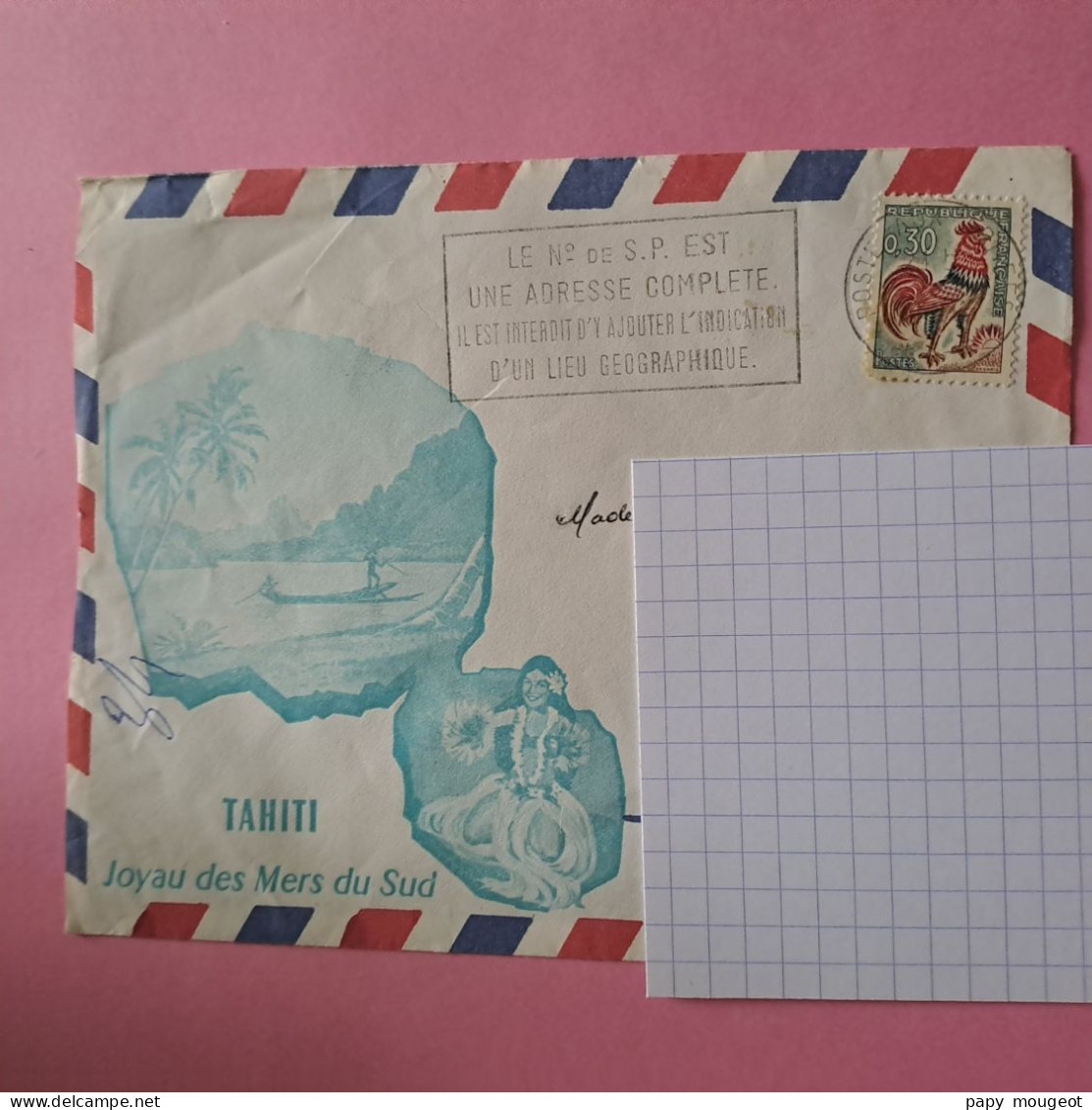 Flamme Avec Le N° De SP (91381) Tahiti - Cartas & Documentos