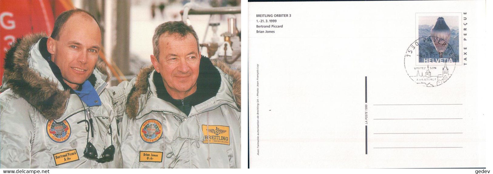 Breitling Orbiter 3, Bertrand Piccard Et Brian Jones (21.3.1999) 10x15 - Espace