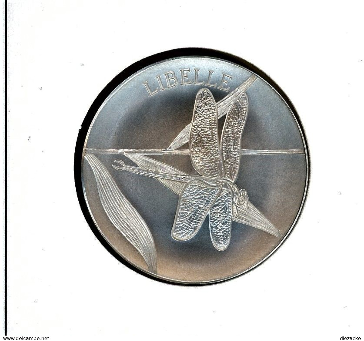 Schweiz Medaillenblatt Tiere Der Heimat Libelle Medaille Feinsilber (RH32 - Other & Unclassified
