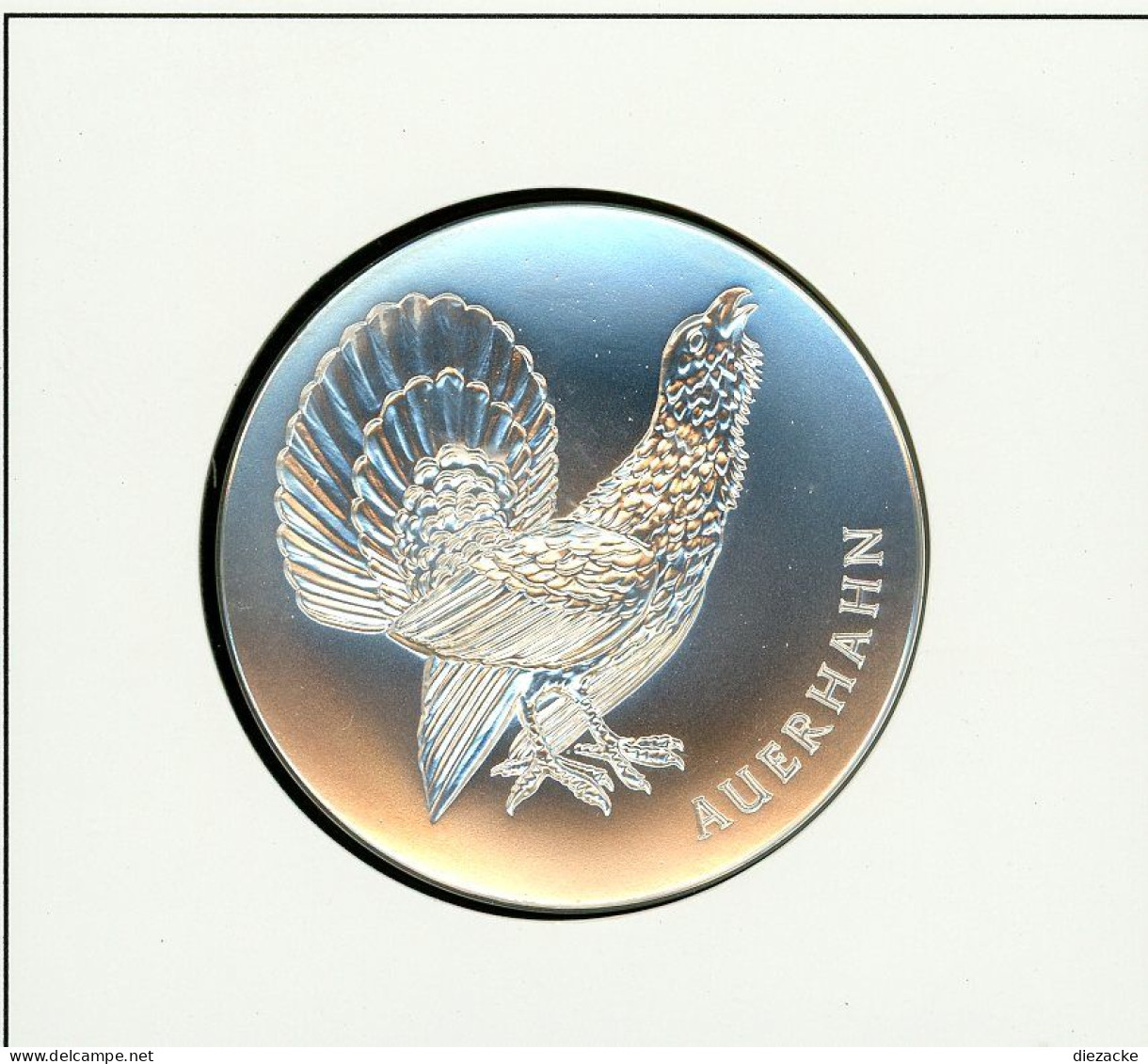 Schweiz Medaillenblatt Tiere Der Heimat Auerhahn Medaille Feinsilber (RH1 - Sonstige & Ohne Zuordnung