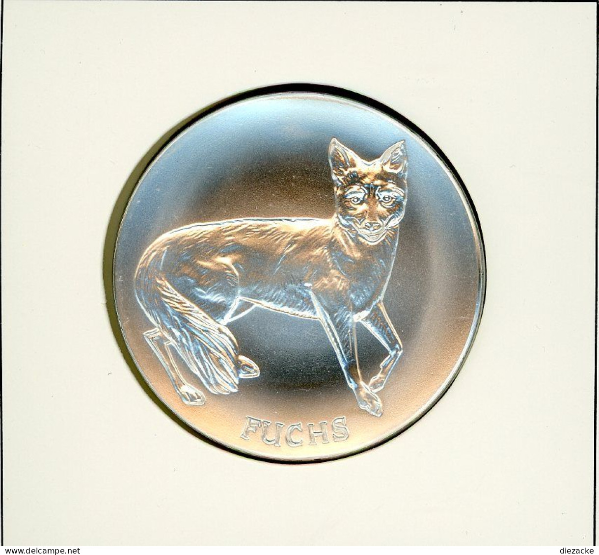 Schweiz Medaillenblatt Tiere Der Heimat Fuchs Medaille Feinsilber (RH8 - Autres & Non Classés