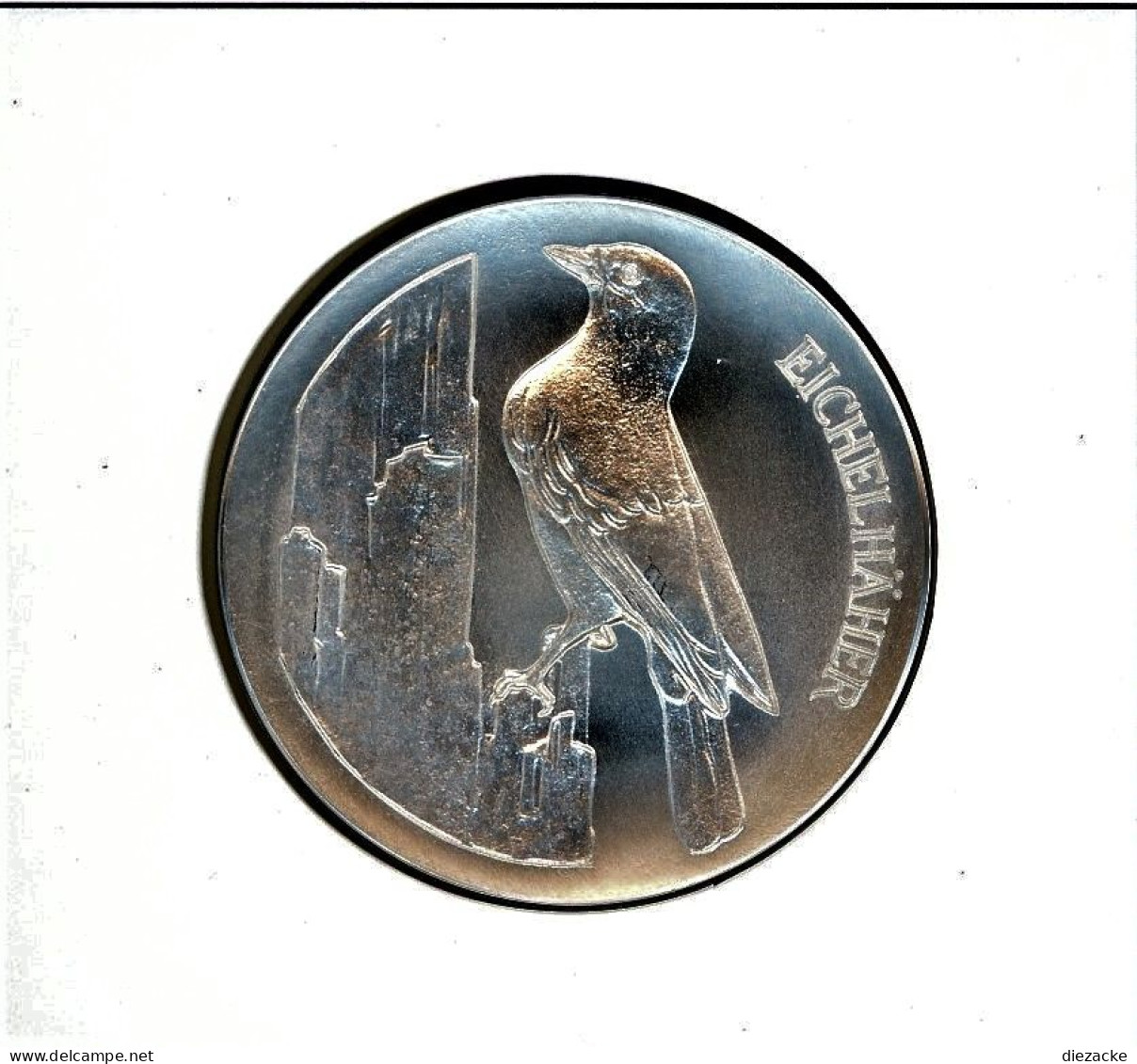 Schweiz Medaillenblatt Tiere Der Heimat Eichelhäher Medaille Feinsilber (RH36 - Autres & Non Classés