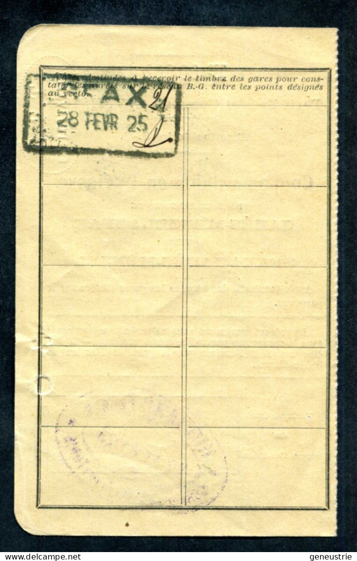 Ticket Train Tunisie 1925 (Epoque Protectorat) Chemins De Fer Tunisiens "Gabès Menzel à Sfax" Hignard Frères à Tunis" - Monde