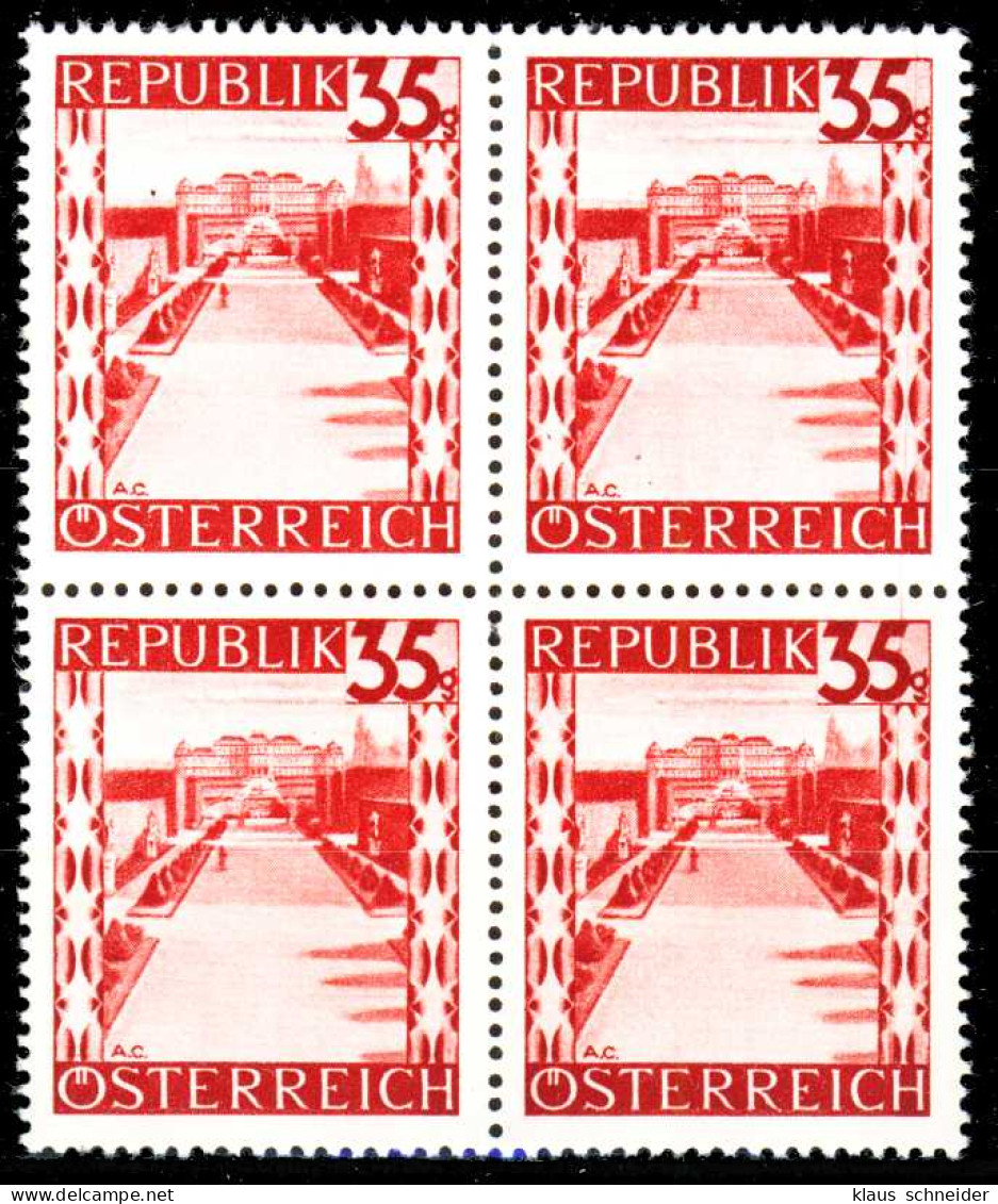 ÖSTERREICH 1945 Nr 755 Postfrisch VIERERBLOCK X36BD4A - Neufs