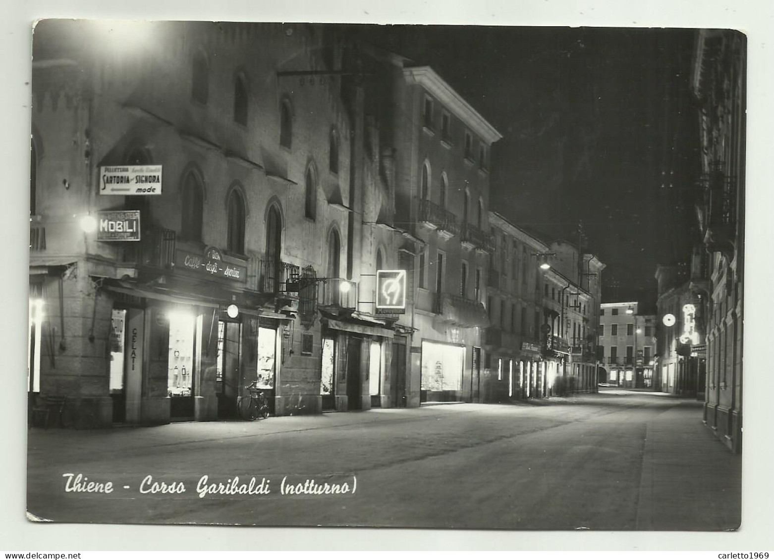 THIENE - CORSO GARIBALDI ( NOTTURNO )  - VIAGGIATA FG - Vicenza