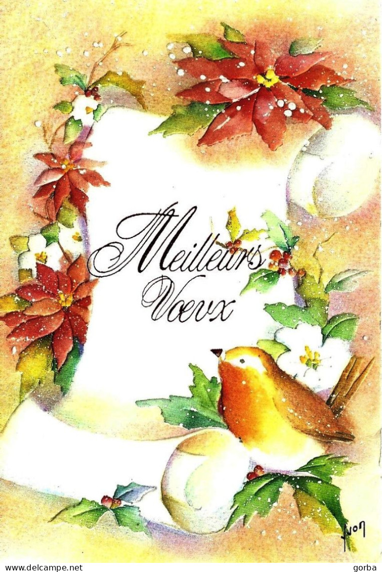 *CPM - Cartes De Voeux Double - Oiseau - - New Year