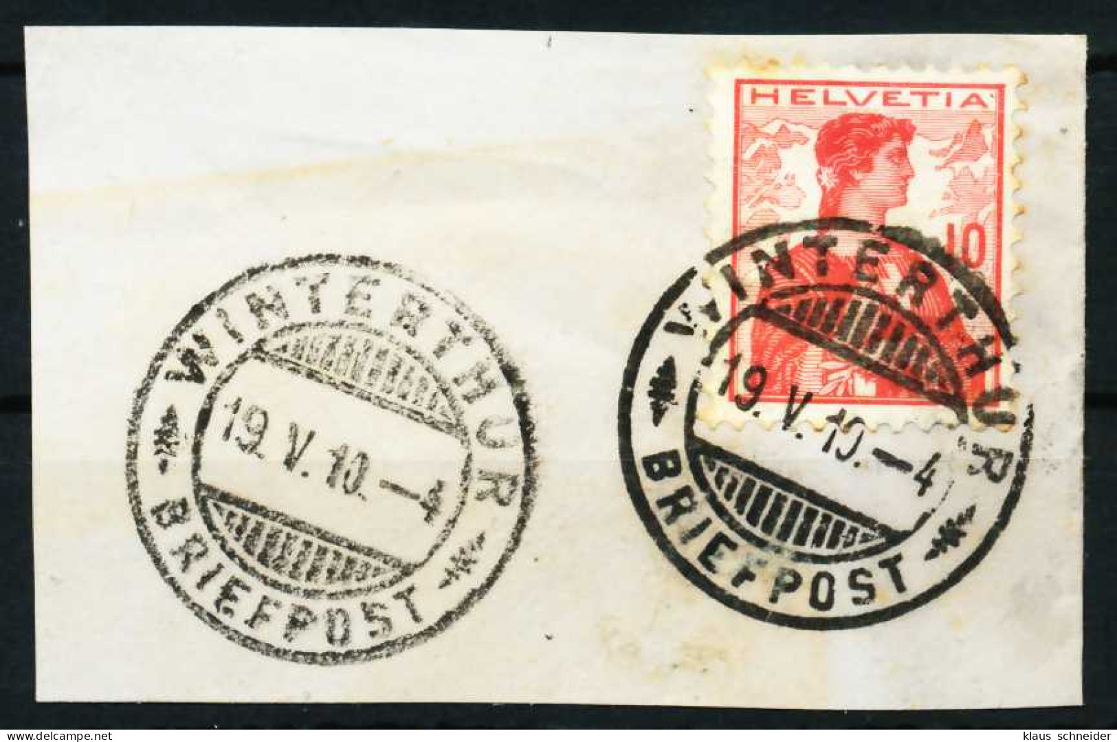 SCHWEIZ 1909 Nr 114 Gestempelt Briefstück Zentrisch X696F9A - Gebraucht