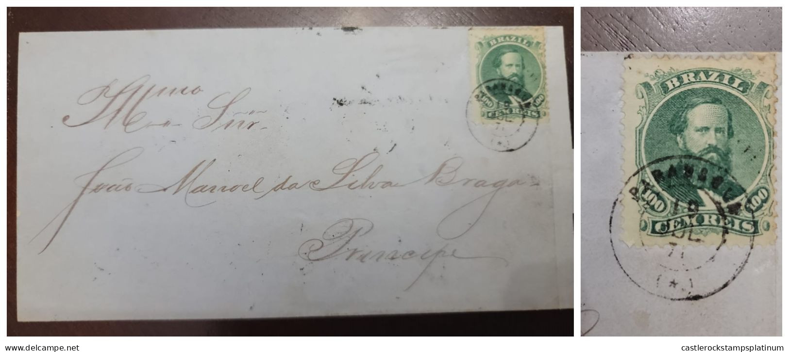 O) BRAZIL, PARANAGUA, EMPEROR DOM PEDRO 100 Reais Blue Green, CIRCULATED COVER XF - Other & Unclassified