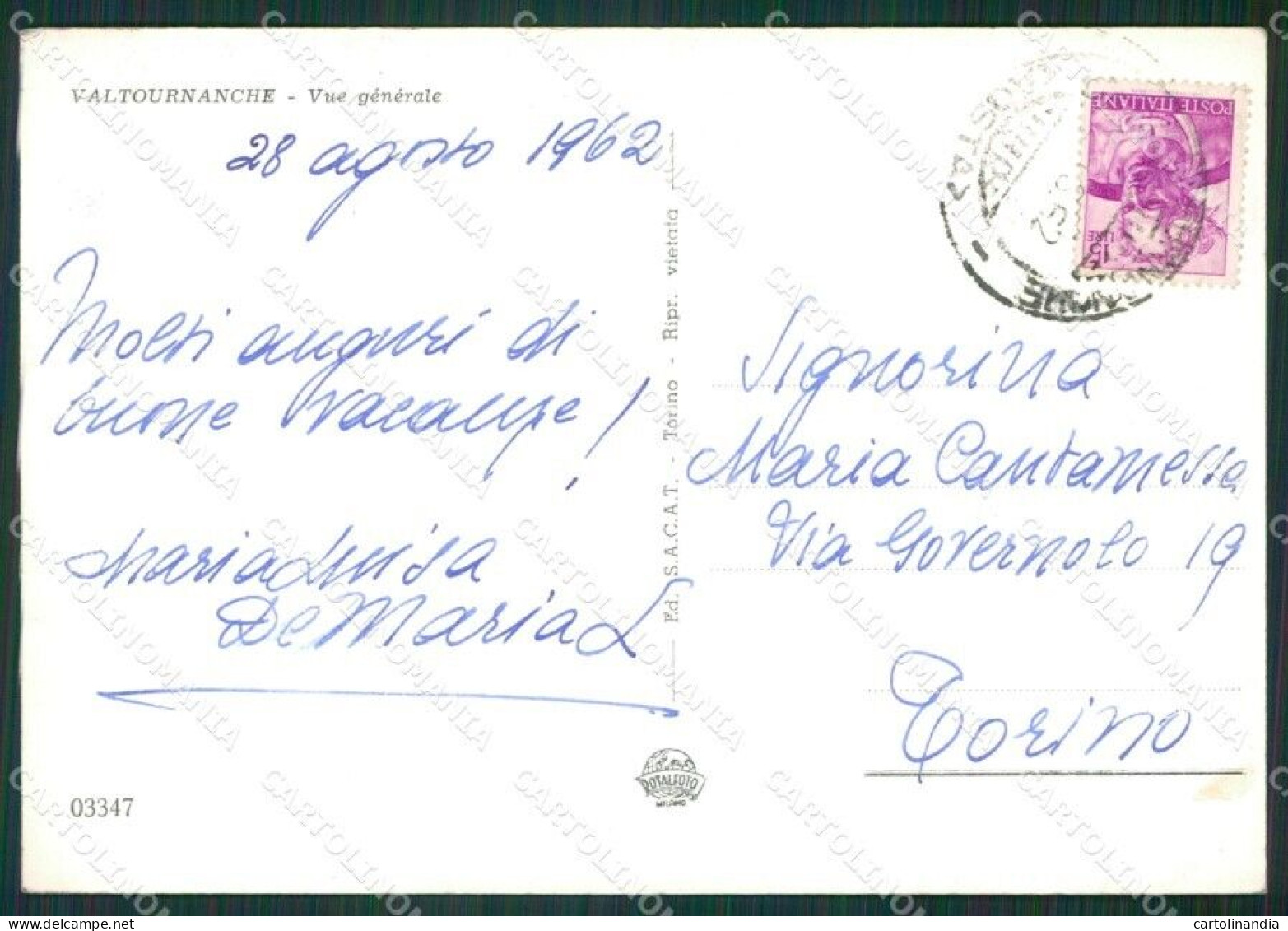 Aosta Valtournanche Foto FG Cartolina KB1564 - Aosta