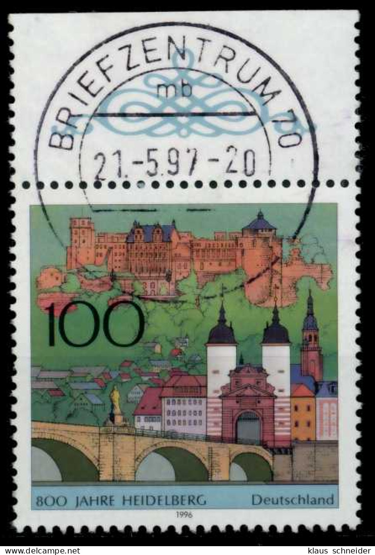 BRD 1996 Nr 1868 Zentrisch Gestempelt ORA X72CDBE - Used Stamps