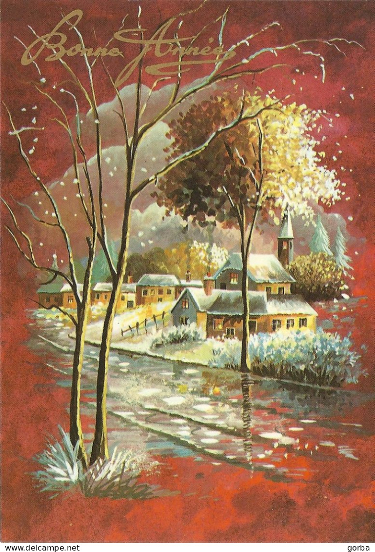 *CPM - Carte De Voeux - Village Enneigé - Neujahr
