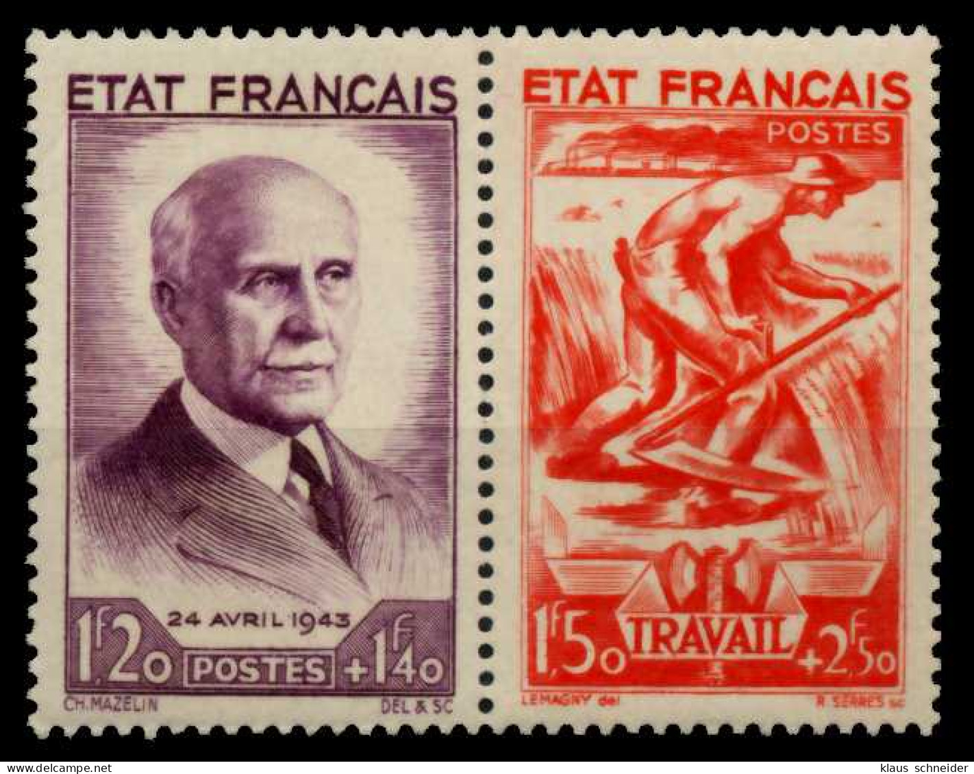 FRANKREICH 1943 Nr 589 Und 590 Postfrisch WAAGR PAAR X742F26 - Nuovi