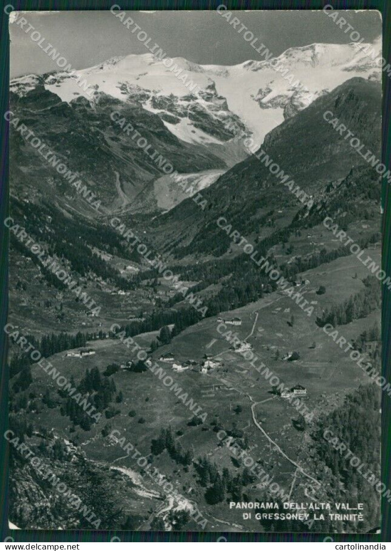 Aosta Gressoney La Trinitè PIEGHE Foto FG Cartolina KB1540 - Aosta