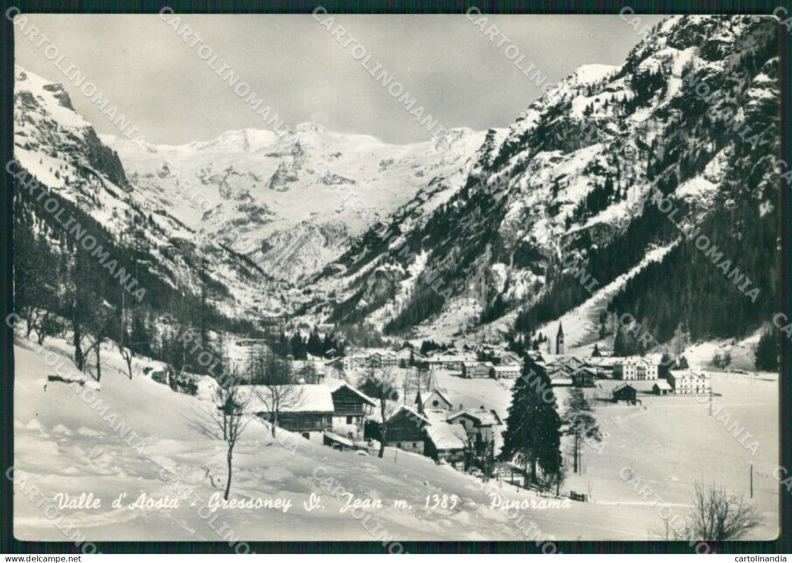 Aosta Gressoney Saint Jean Nevicata PIEGHE Foto FG Cartolina KB1647 - Aosta