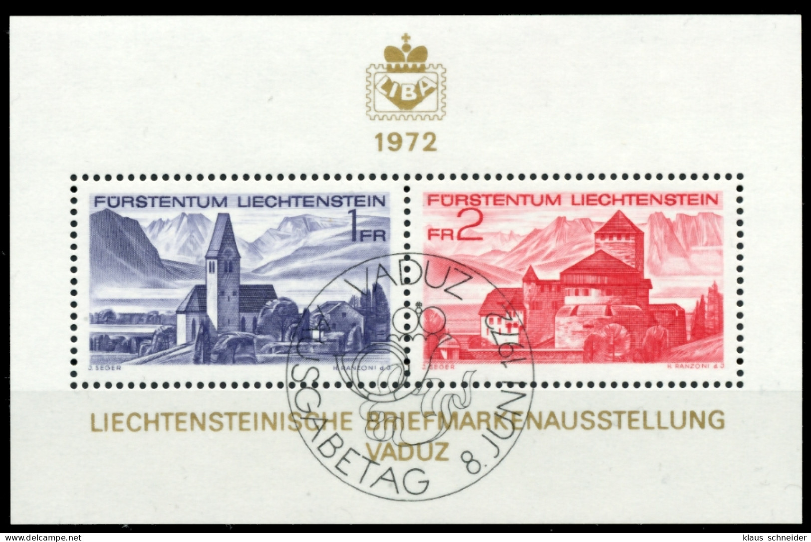 LIECHTENSTEIN BLOCK KLEINBOGEN Block 9 ESST S54503A - Blokken