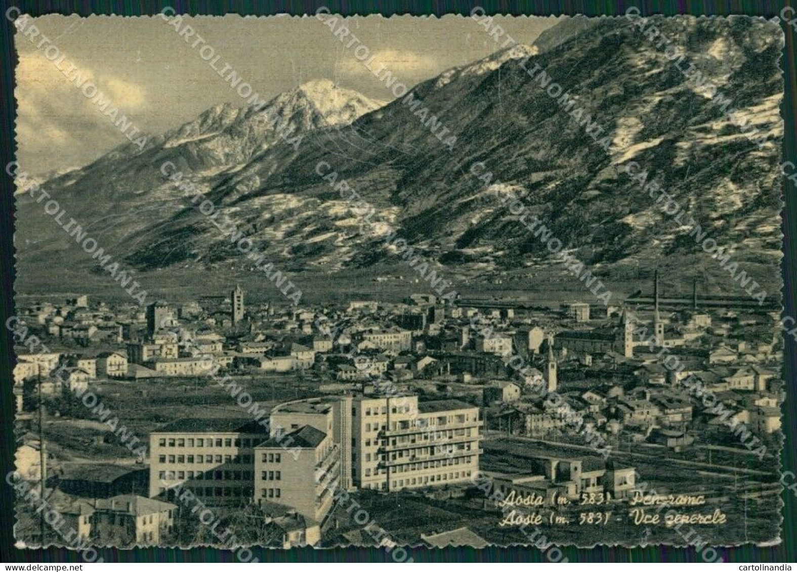 Aosta Città PIEGHINA FG Cartolina KB1782 - Aosta