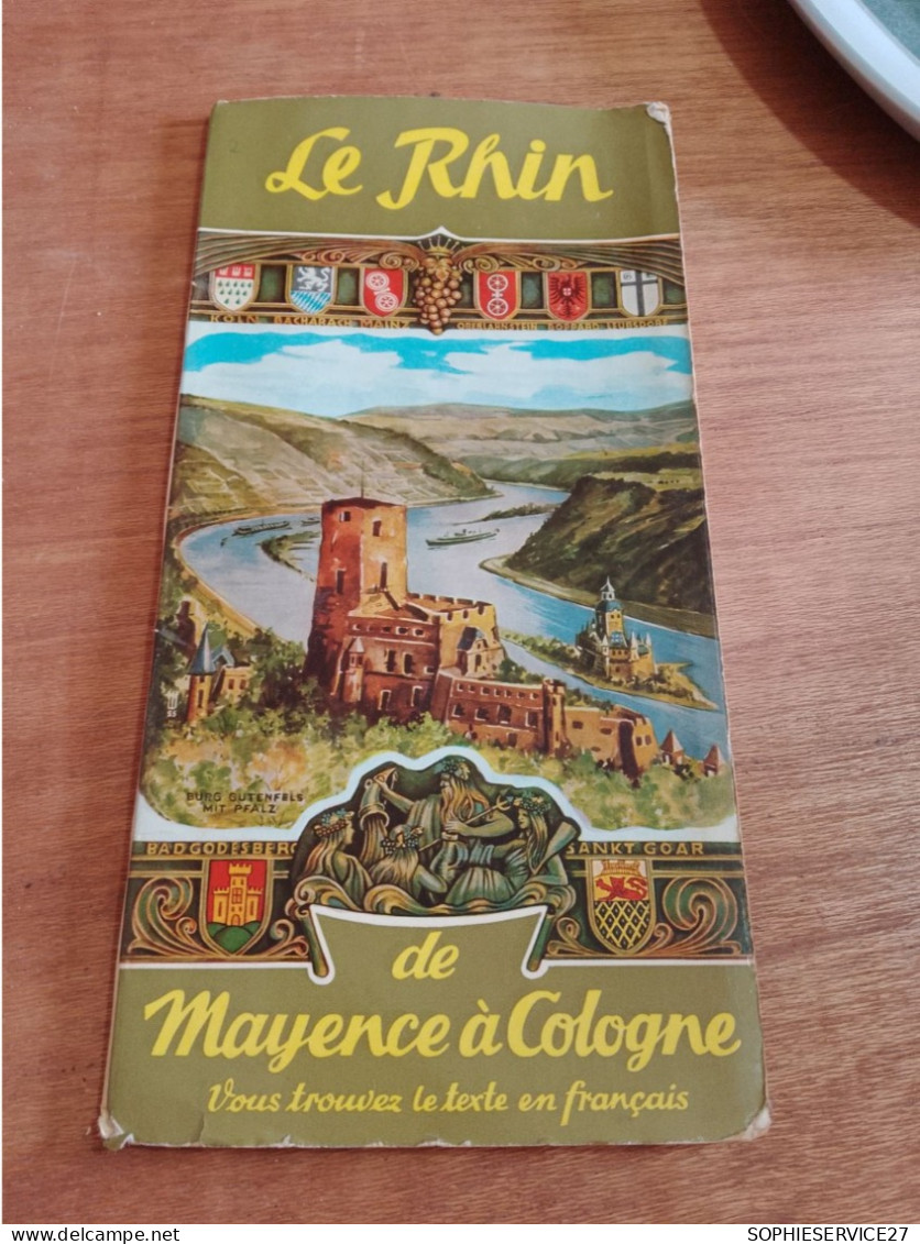 155 //  CARTE PLAN "LE RHIN" De MAYENNE A COLOGNE - Andere & Zonder Classificatie