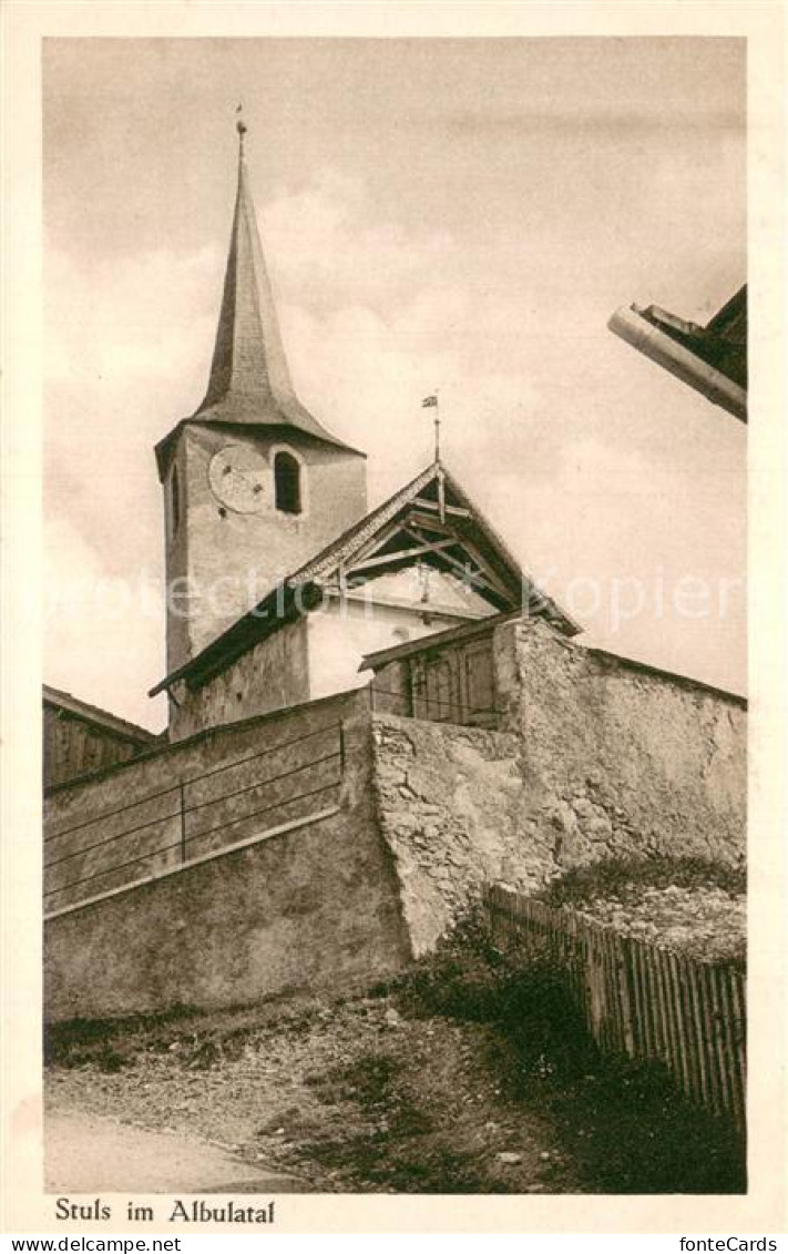 13750424 Stuls Albula GR Dorfpartie Mit Kirche Serie VIII Kirchen Und Kapellen I - Autres & Non Classés
