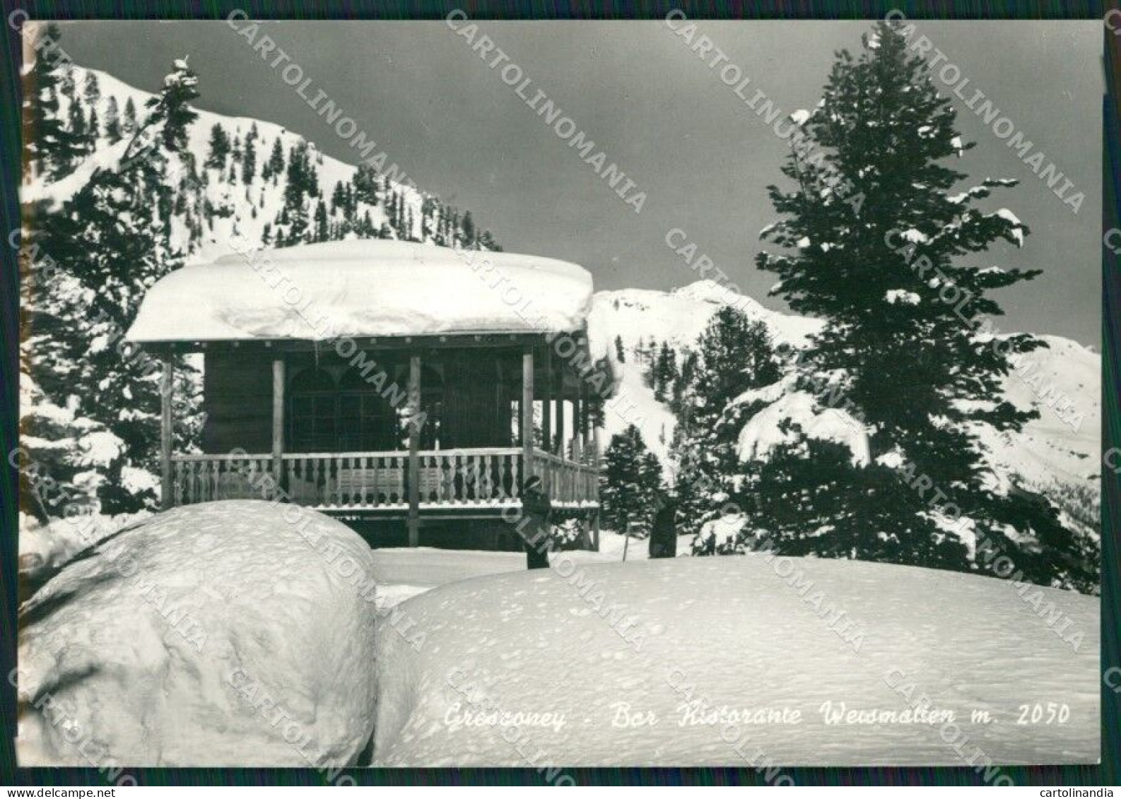 Aosta Gressoney Nevicata Foto FG Cartolina KB1634 - Aosta