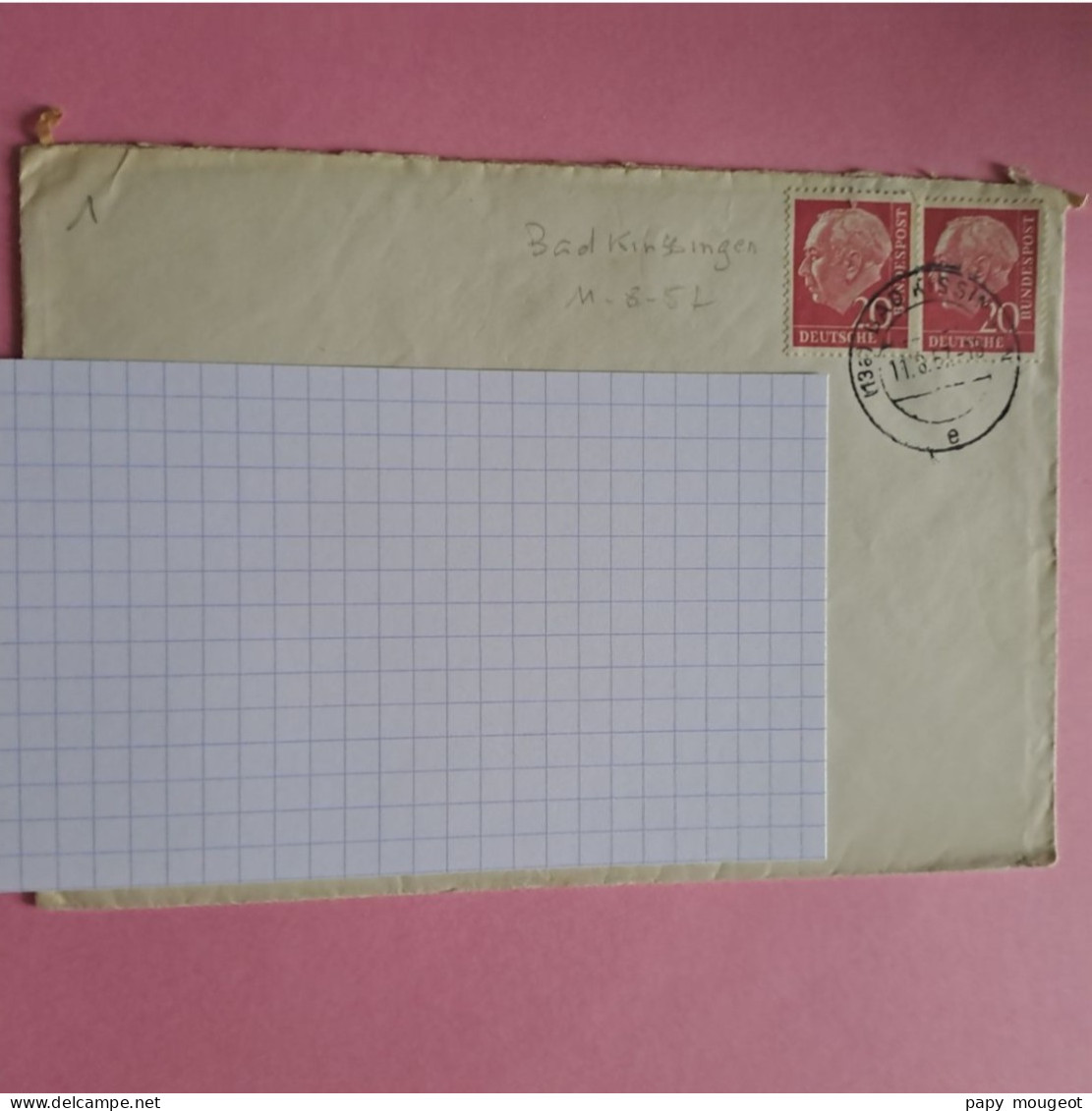 Cachet Manuel Bad Kinssingen 11-08-1957 - Storia Postale