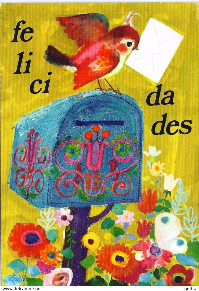 *CPM Carte Double Espagnole - Oiseau Sur Boite à Lettre - Carte De Voeux - Anno Nuovo