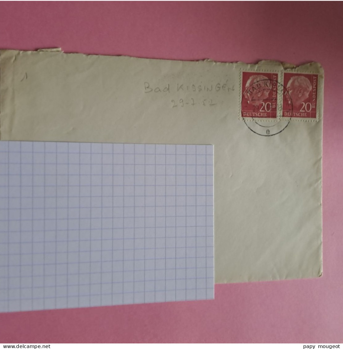 Cachet Manuel Bad Kinssingen 29-07-1957 - Brieven En Documenten