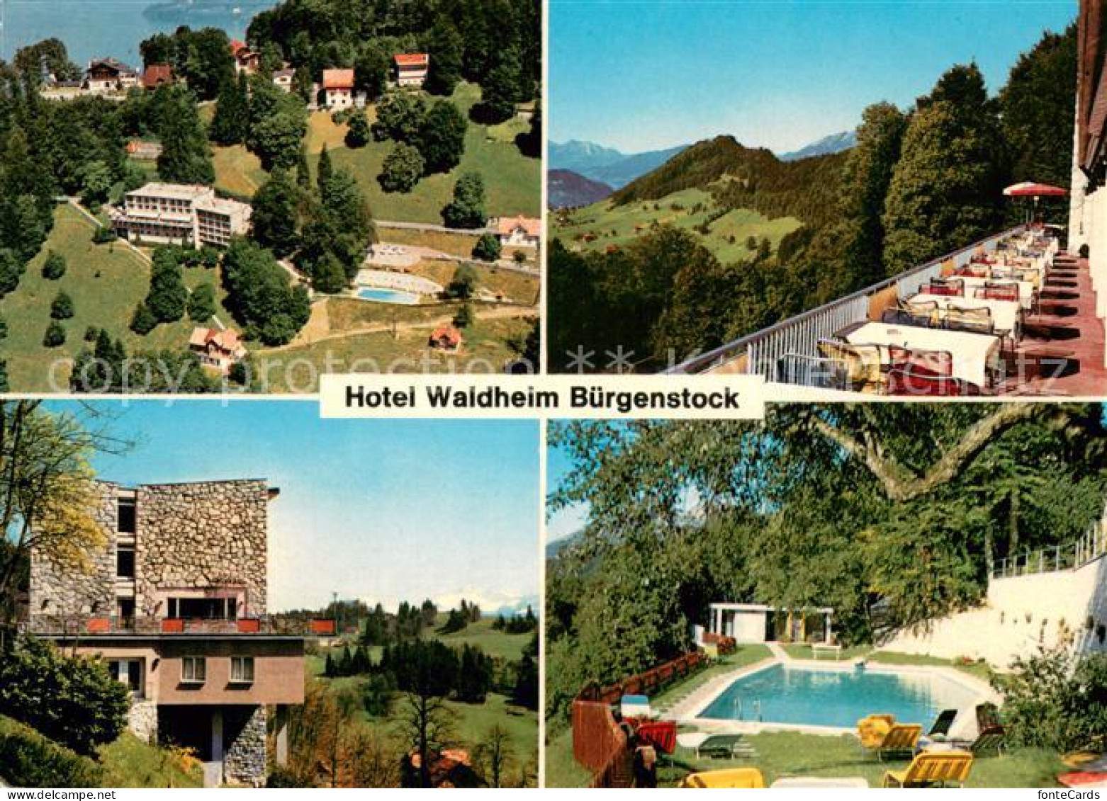 13747998 Buergenstock Vierwaldstaettersee Hotel Waldheim Terrasse Pool Buergenst - Autres & Non Classés