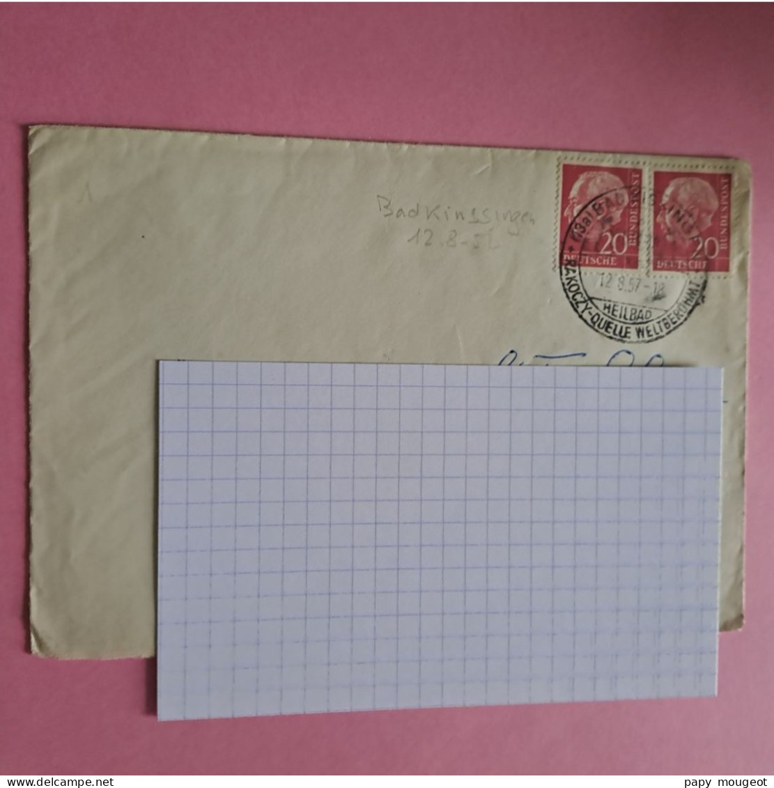 Cachet Manuel Illustré Bad Kinssingen 12-08-1957 - Storia Postale