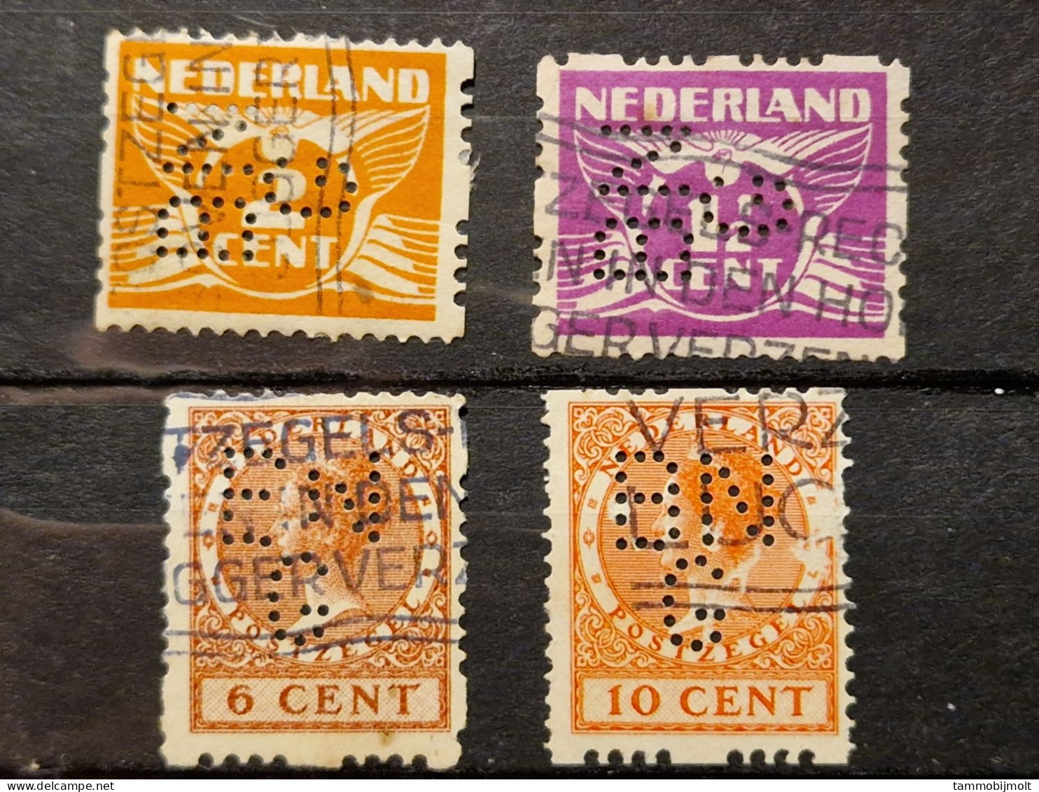 Netherlands, Nederland; Roltanding; POKO Perfins BNG; 4 Different Stamps - Ohne Zuordnung