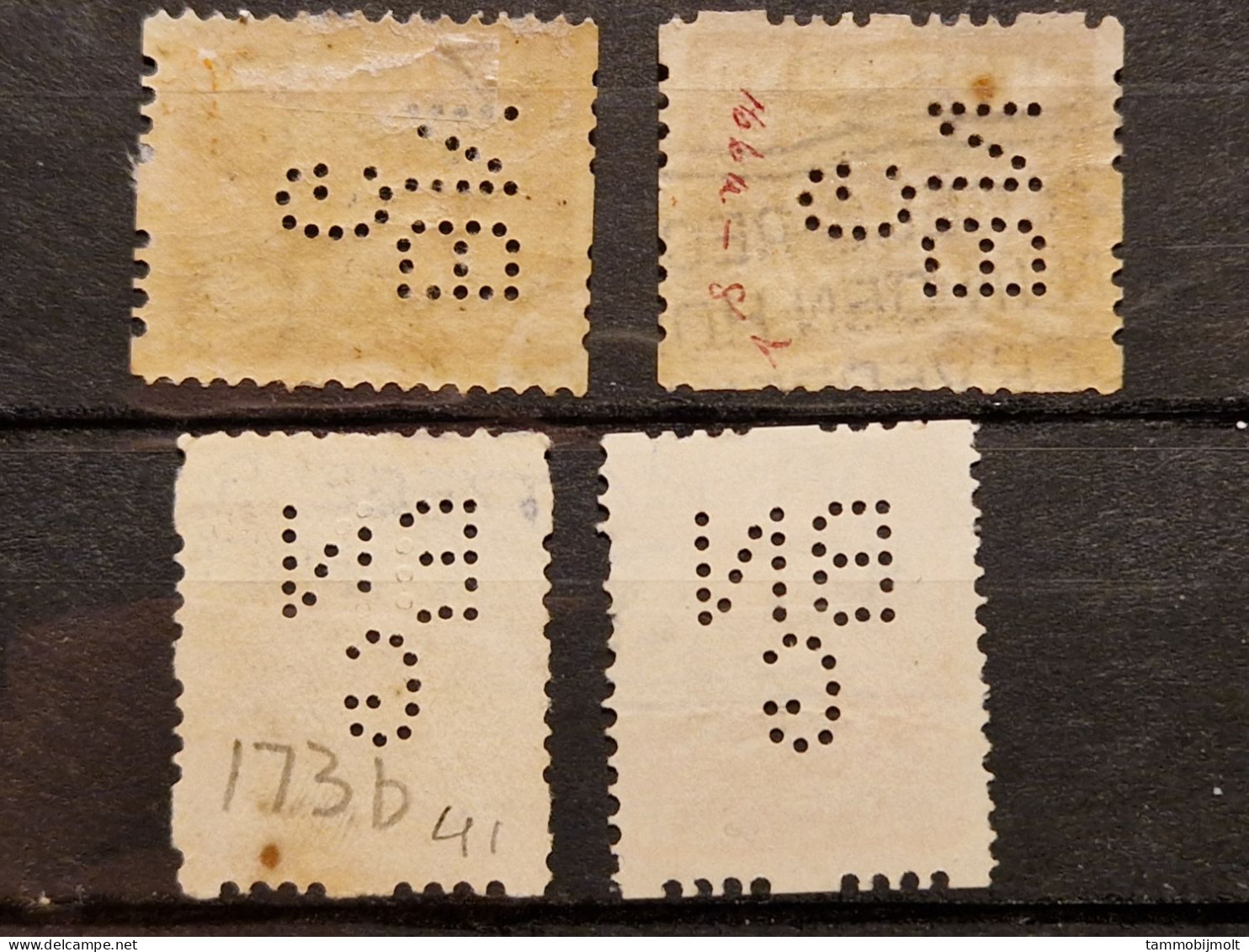 Netherlands, Nederland; Roltanding; POKO Perfins BNG; 4 Different Stamps - Non Classés