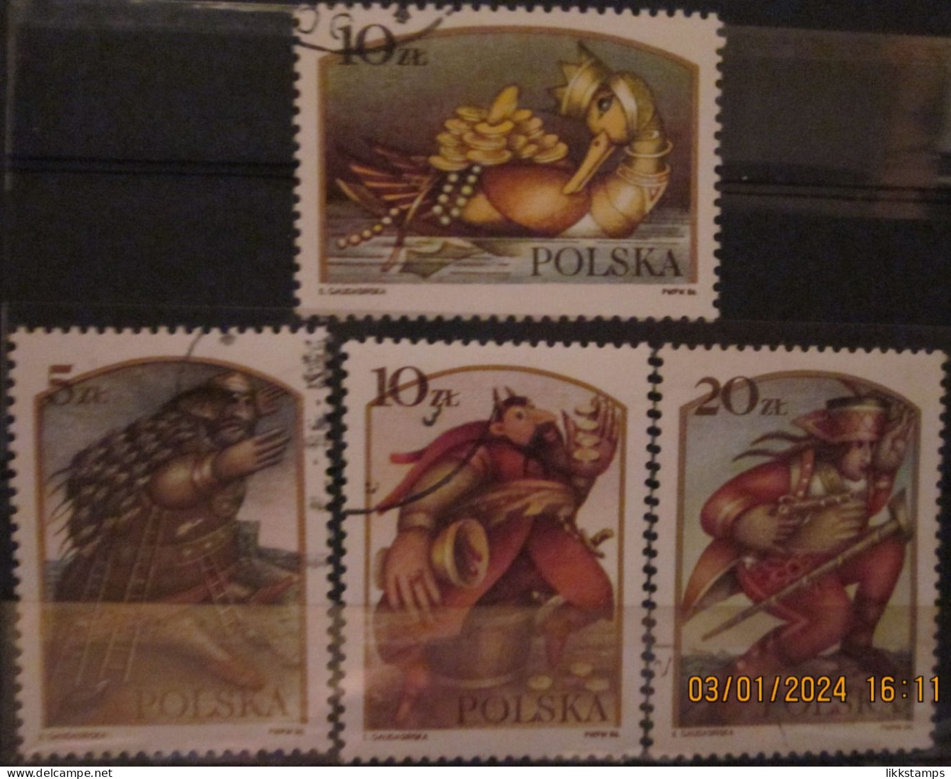 POLAND ~ 1986 ~ S.G. NUMBERS S.G. 3067 - 3070. ~ FOLK TALES ~ VFU #03535 - Oblitérés