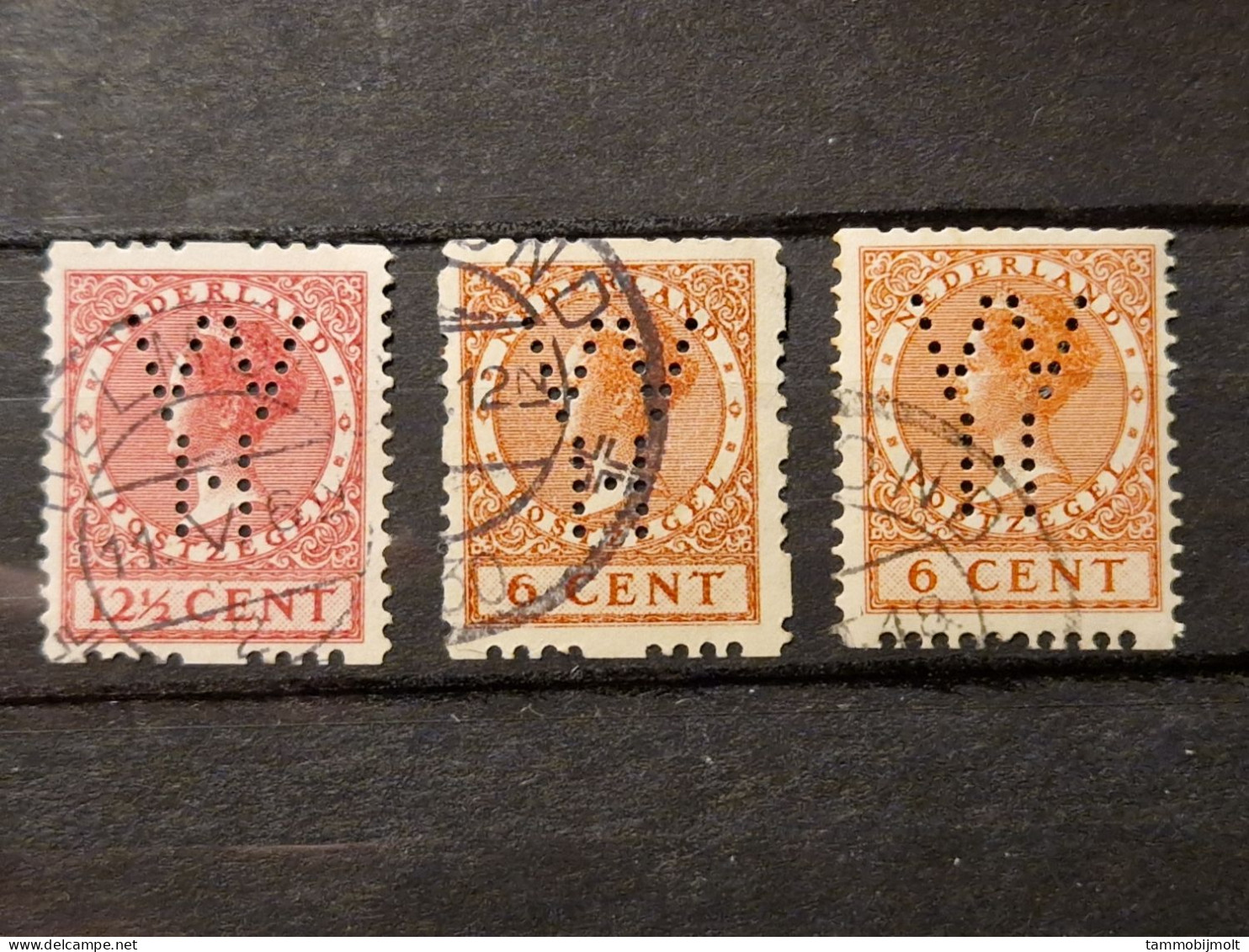 Netherlands, Nederland; Roltanding; POKO Perfins VVH; 3 Different Stamps - Non Classés