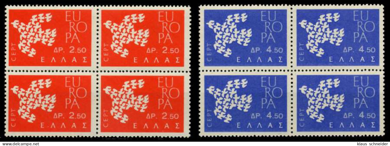 GRIECHENLAND 1961 Nr 775-776 Postfrisch VIERERBLOCK S038DE6 - Neufs