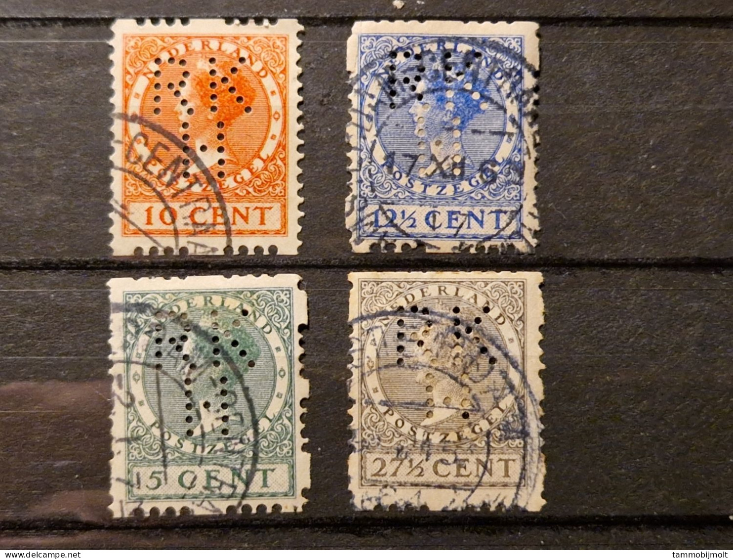 Netherlands, Nederland; Roltanding; POKO Perfins RKH; 4 Different Stamps - Ohne Zuordnung