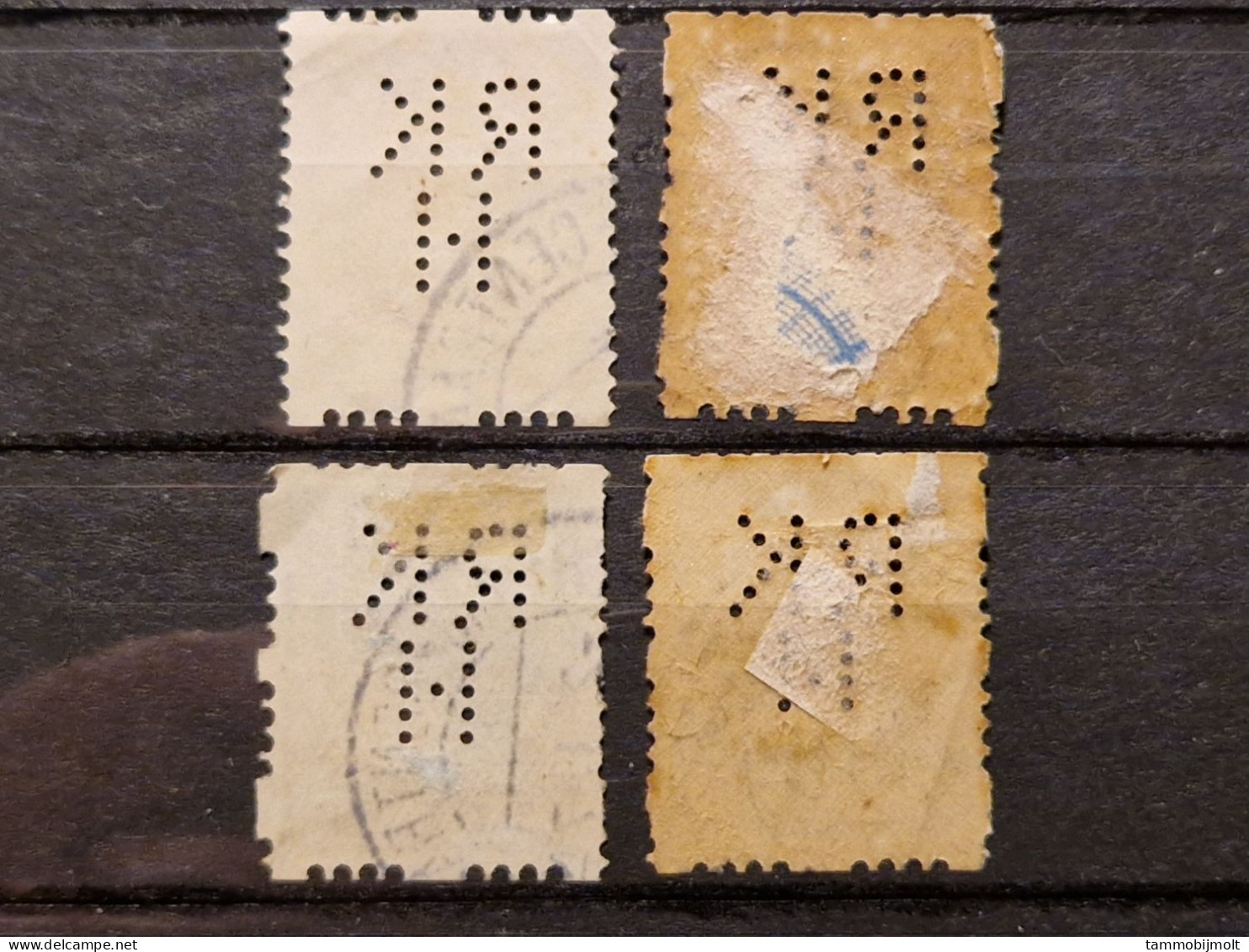 Netherlands, Nederland; Roltanding; POKO Perfins RKH; 4 Different Stamps - Ohne Zuordnung