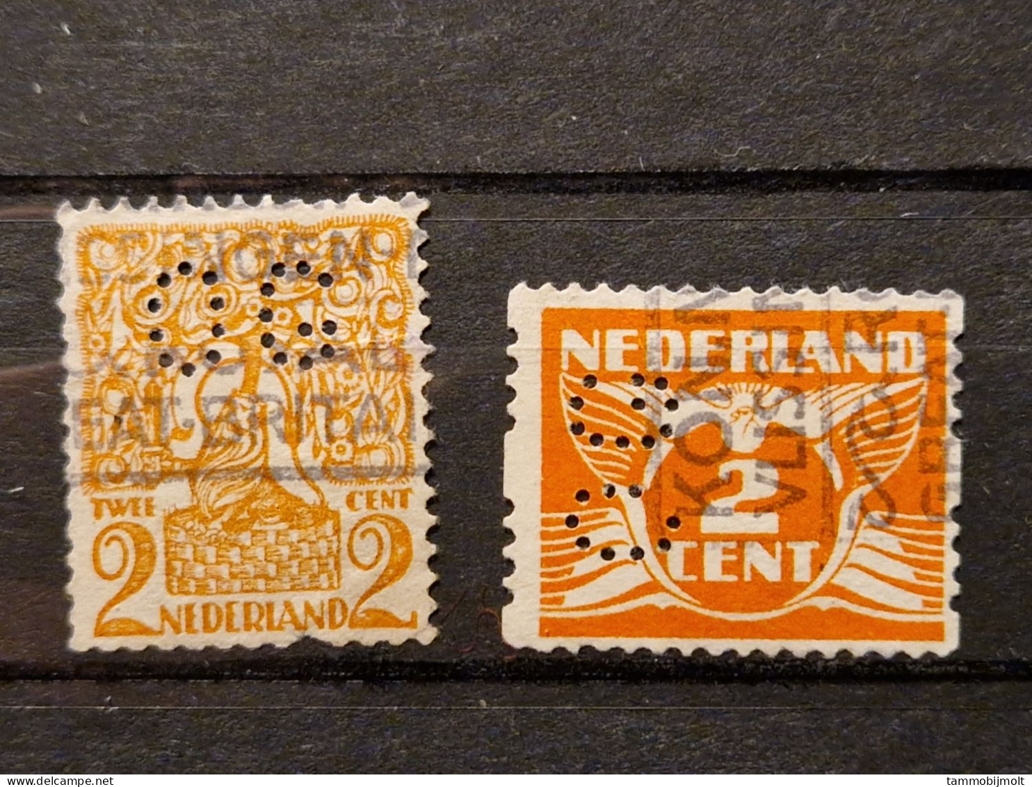 Netherlands, Nederland; Roltanding; POKO Perfins OG; 2 Different Stamps - Ohne Zuordnung