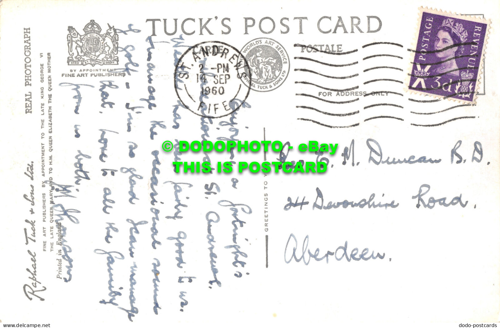 R508771 ST. A. 38. College Tower And Quadrangle. St. Andrews. Tuck. RP. 1960 - Mundo